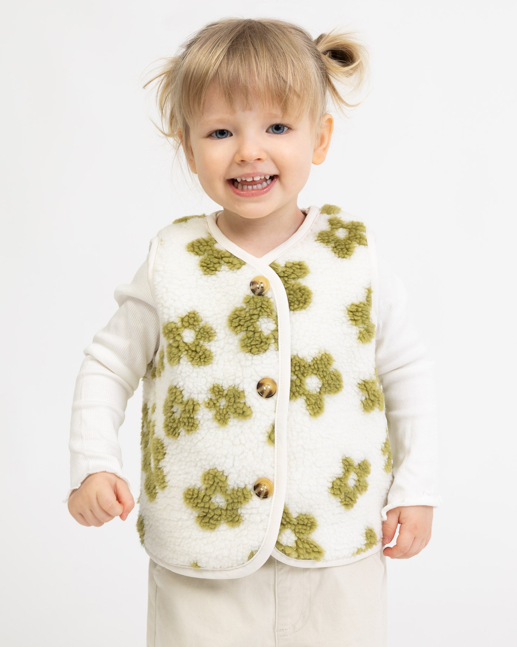 Teddy Kinderweste mit Blumenprint