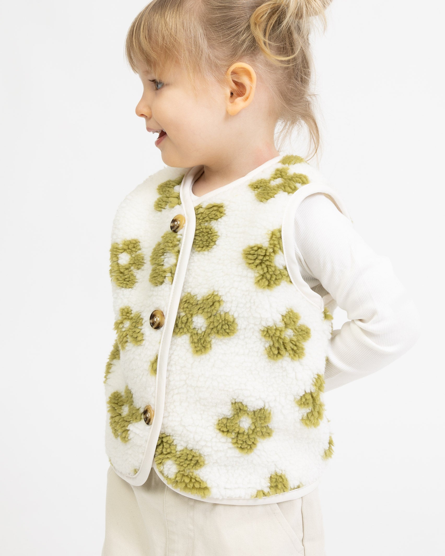 Teddy Kinderweste mit Blumenprint