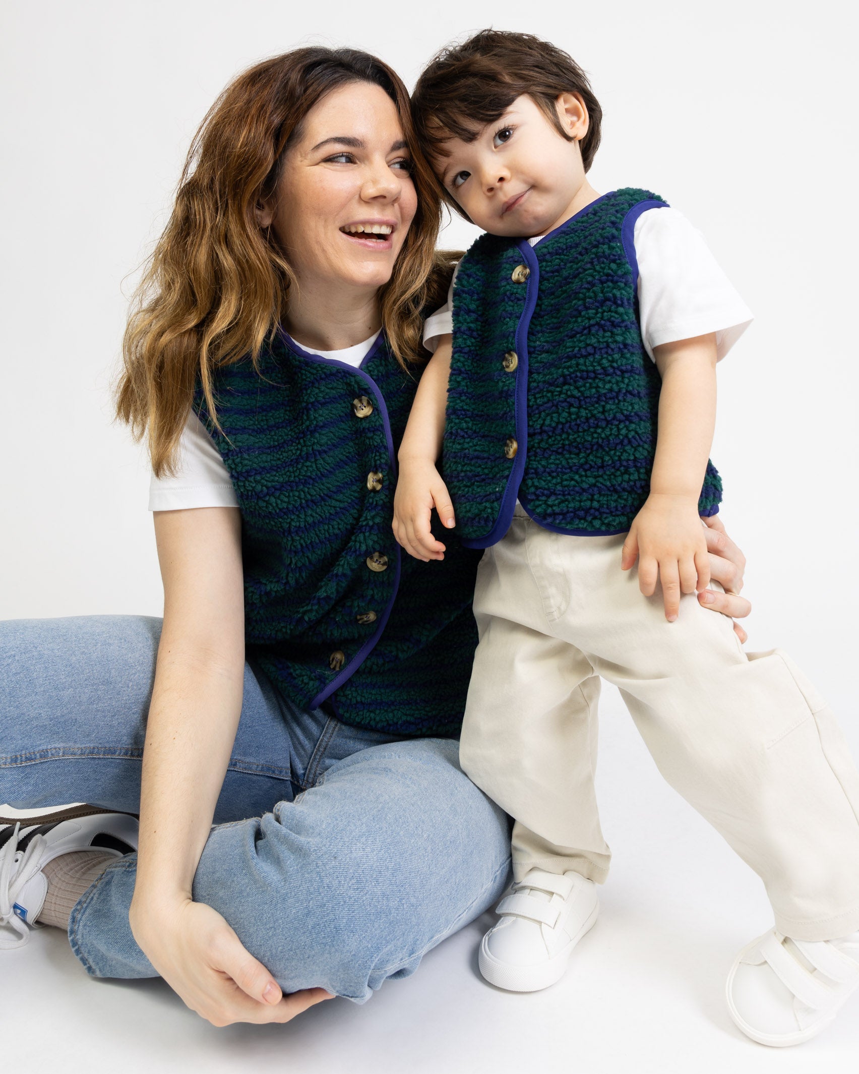 Gestreifte Teddy Kinderweste