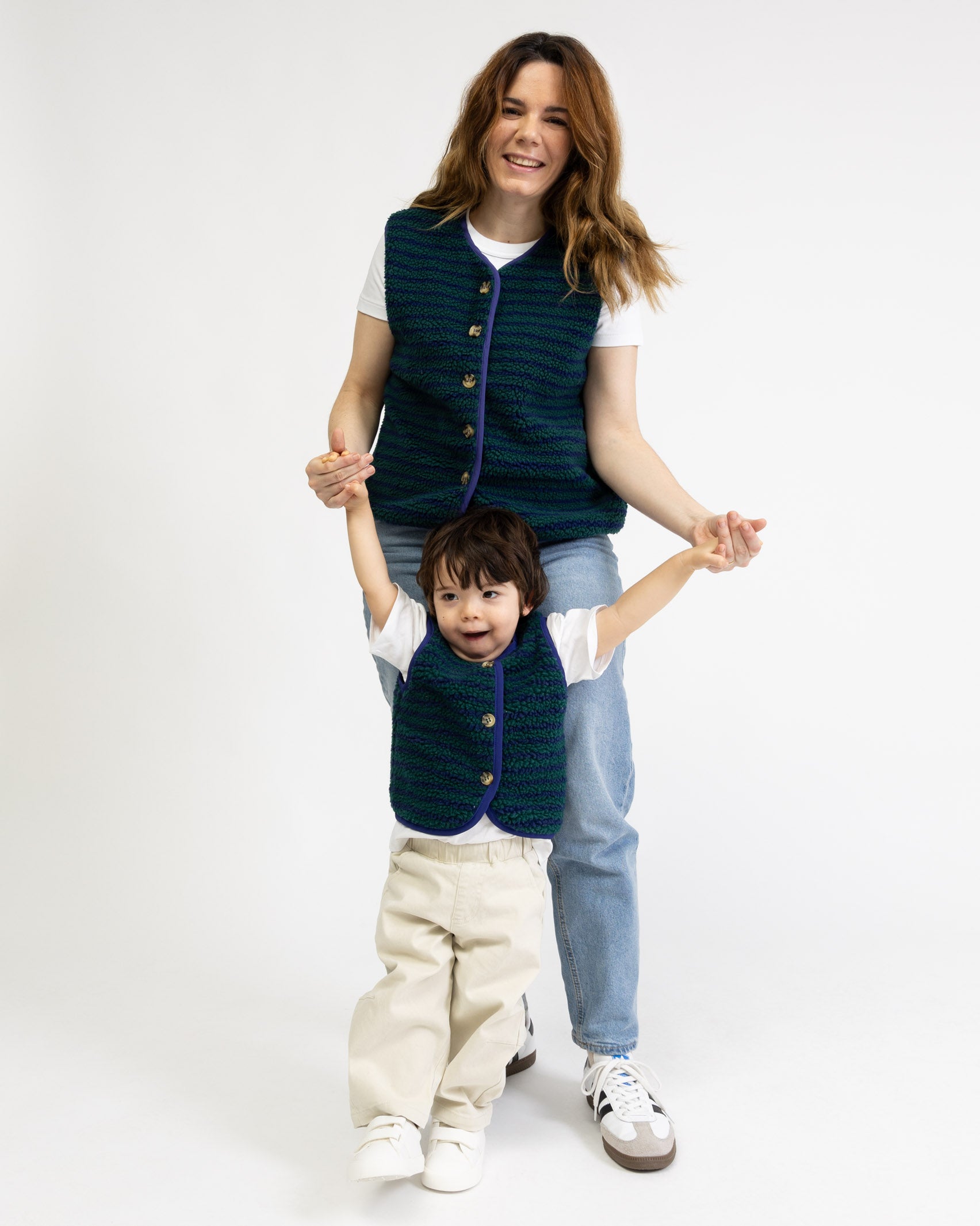 Gestreifte Teddy Kinderweste