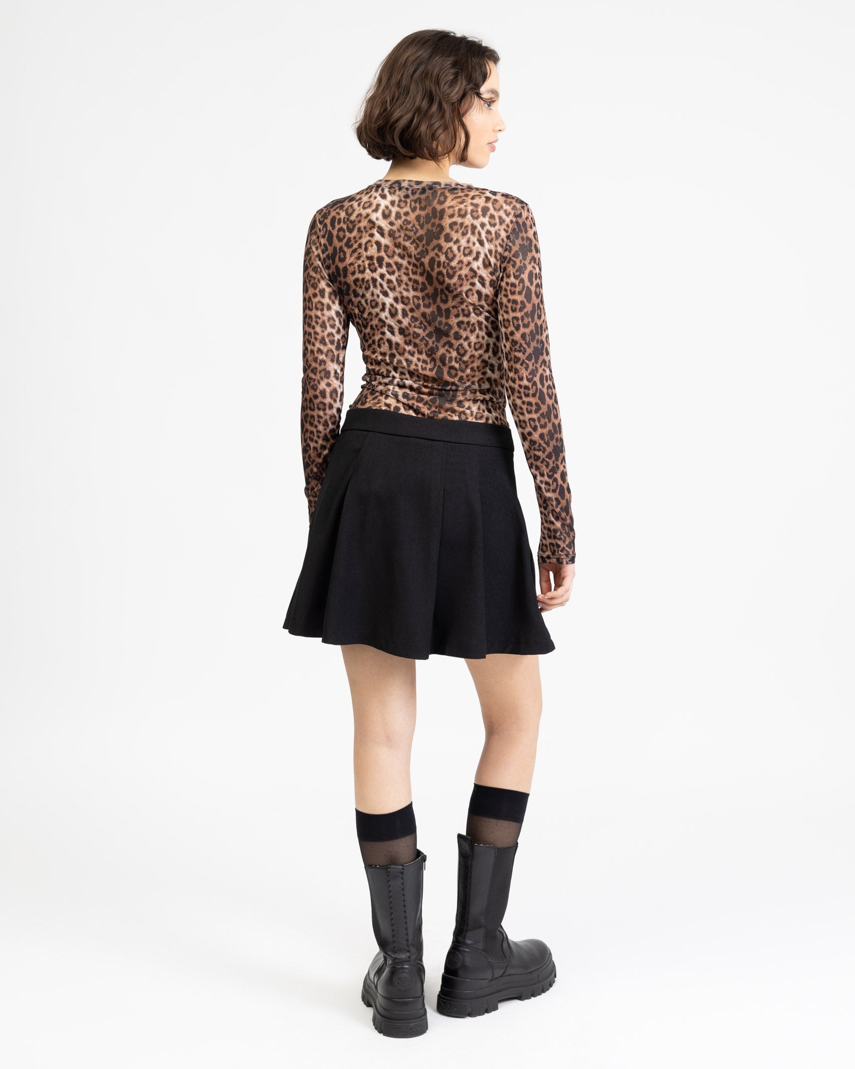 Mesh Body mit Leopardenprint