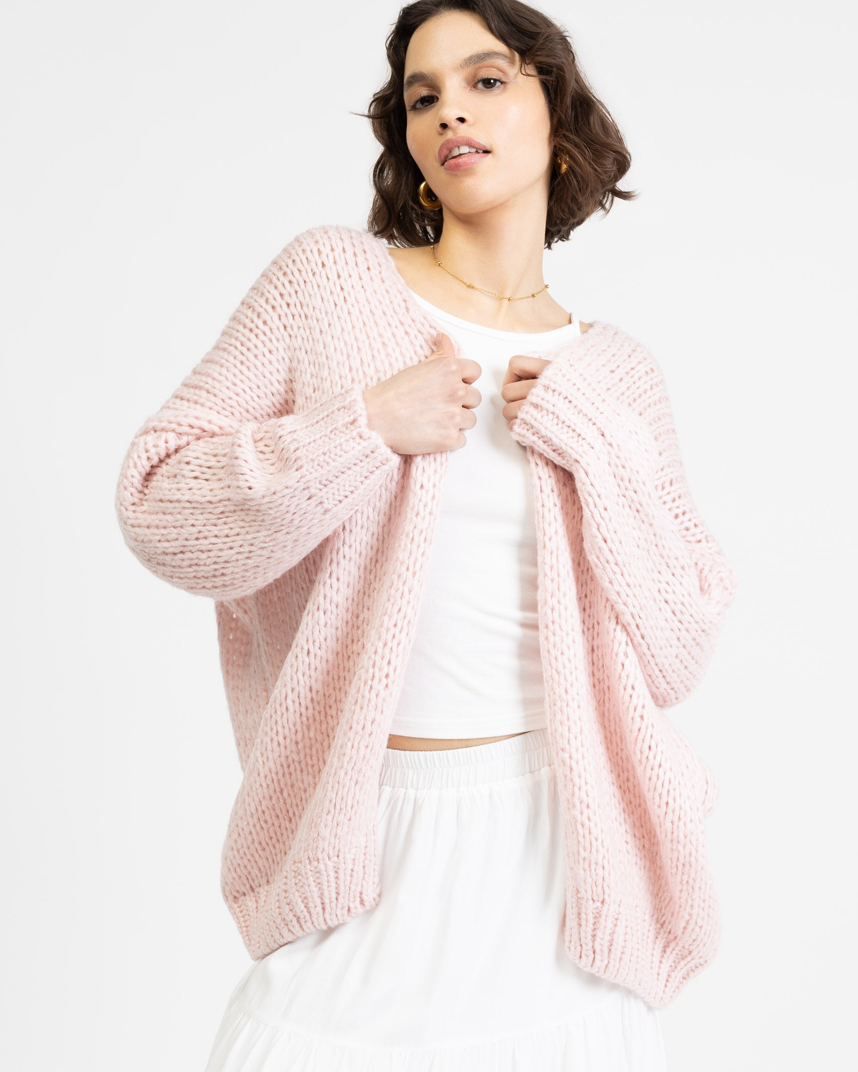 Oversized Wollstrickjacke