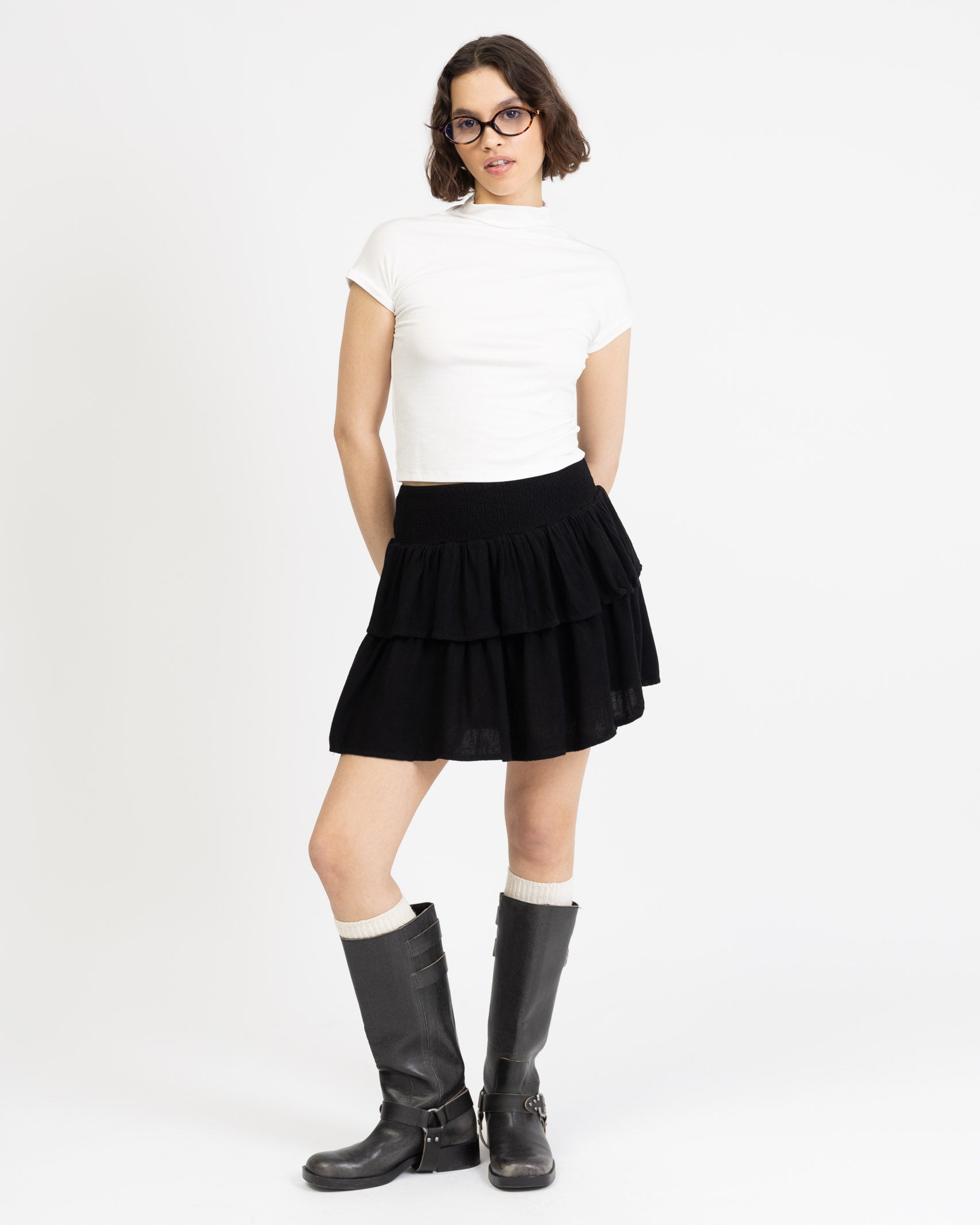 Stufenrock mit elastischem Bund