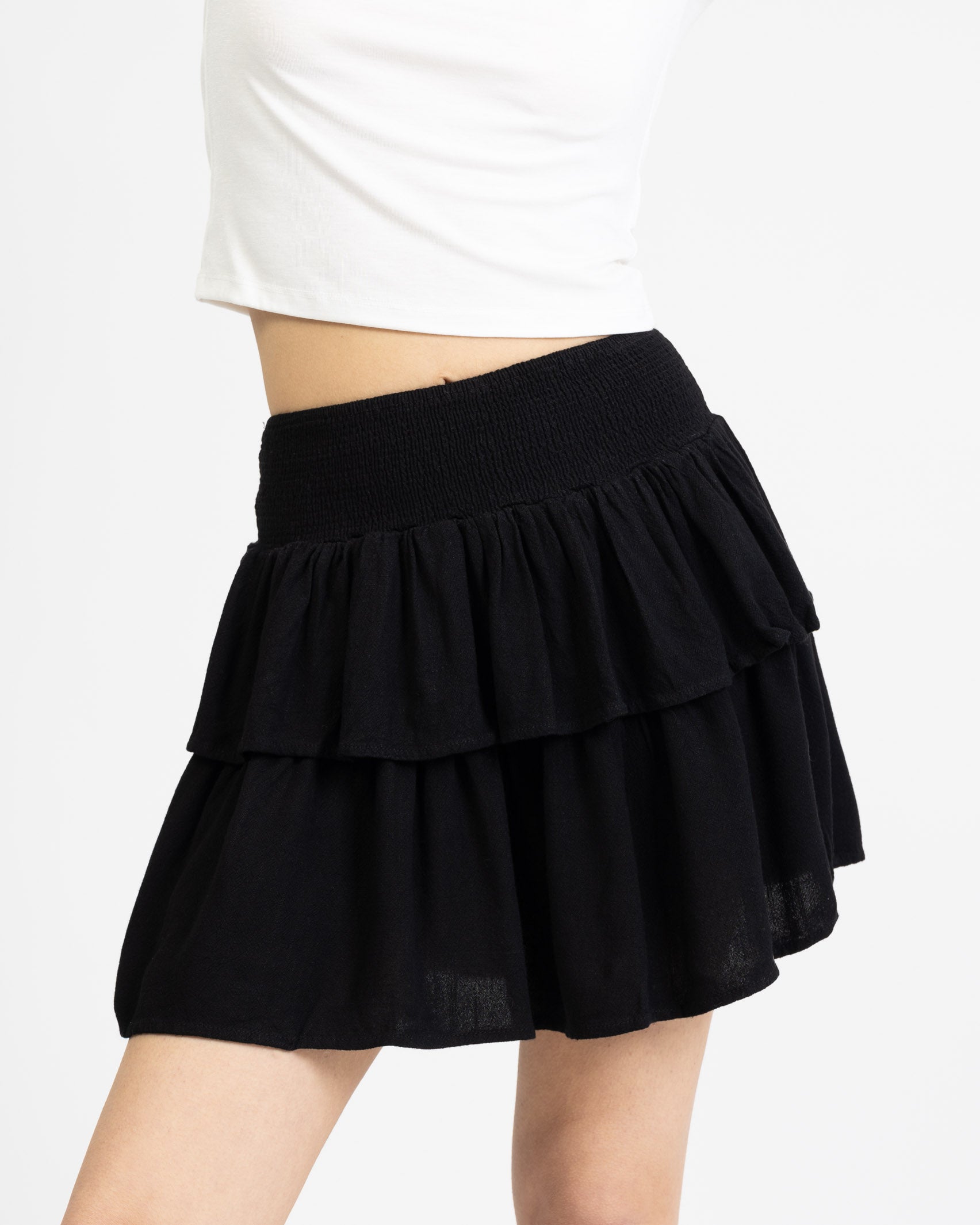 Stufenrock mit elastischem Bund
