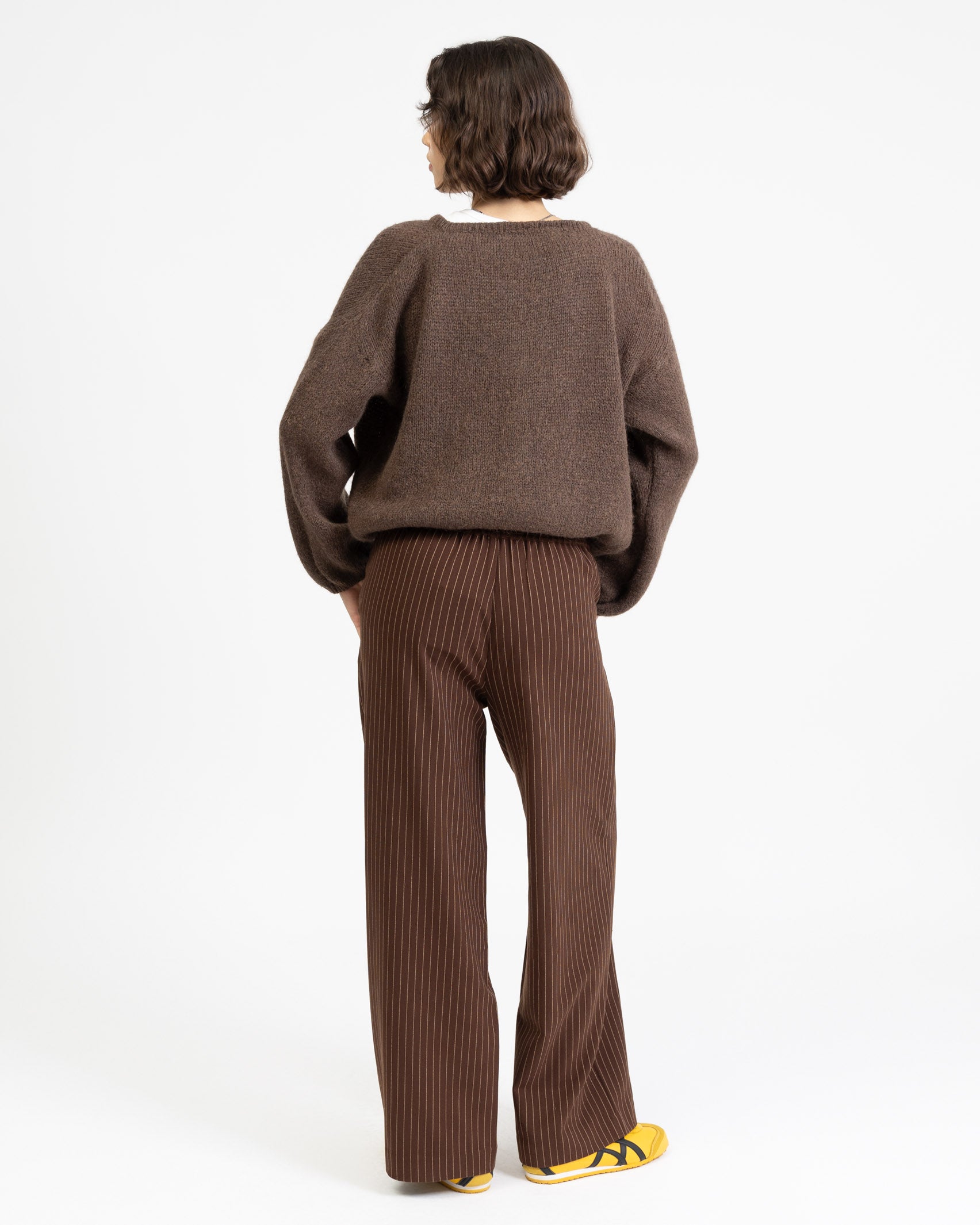 Weite gestreifte Hose