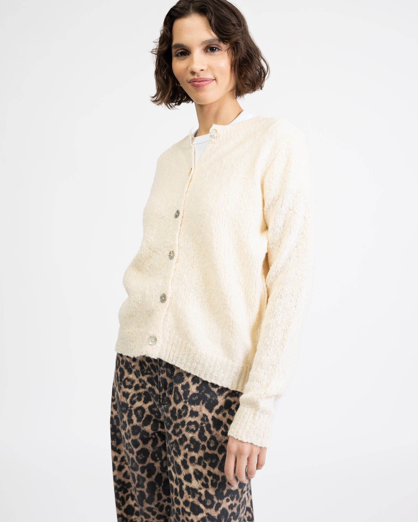 Weiche Strickjacke mit Wollanteil