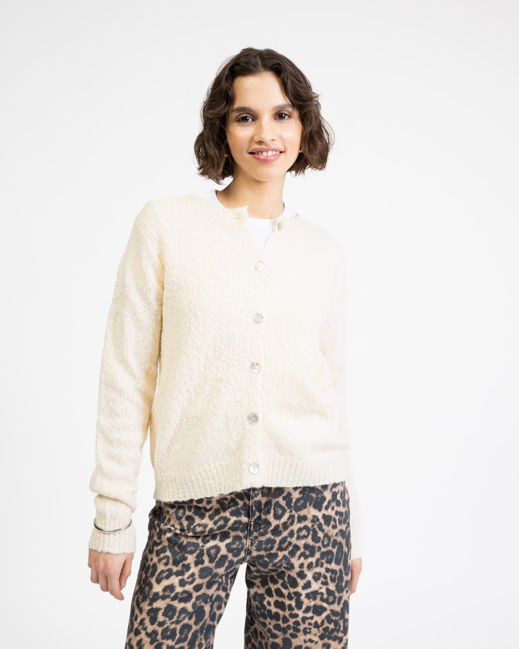 Weiche Strickjacke mit Wollanteil