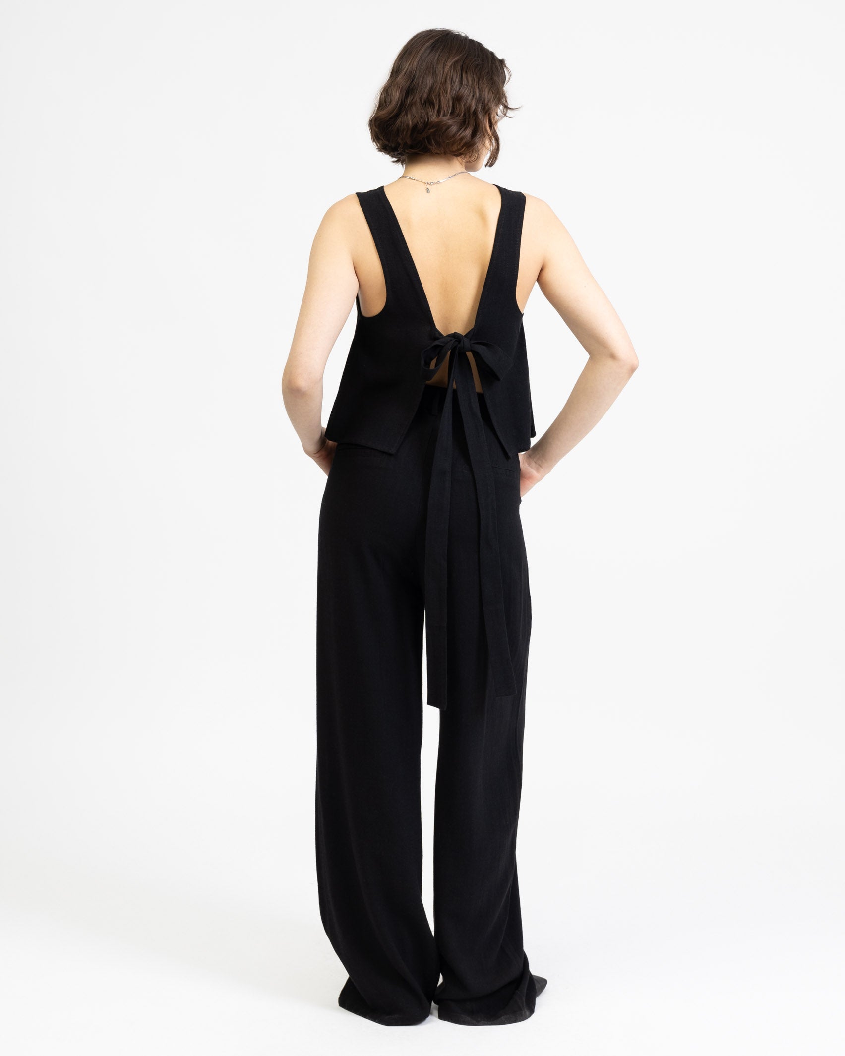 Anzughose aus Leinen-Mix