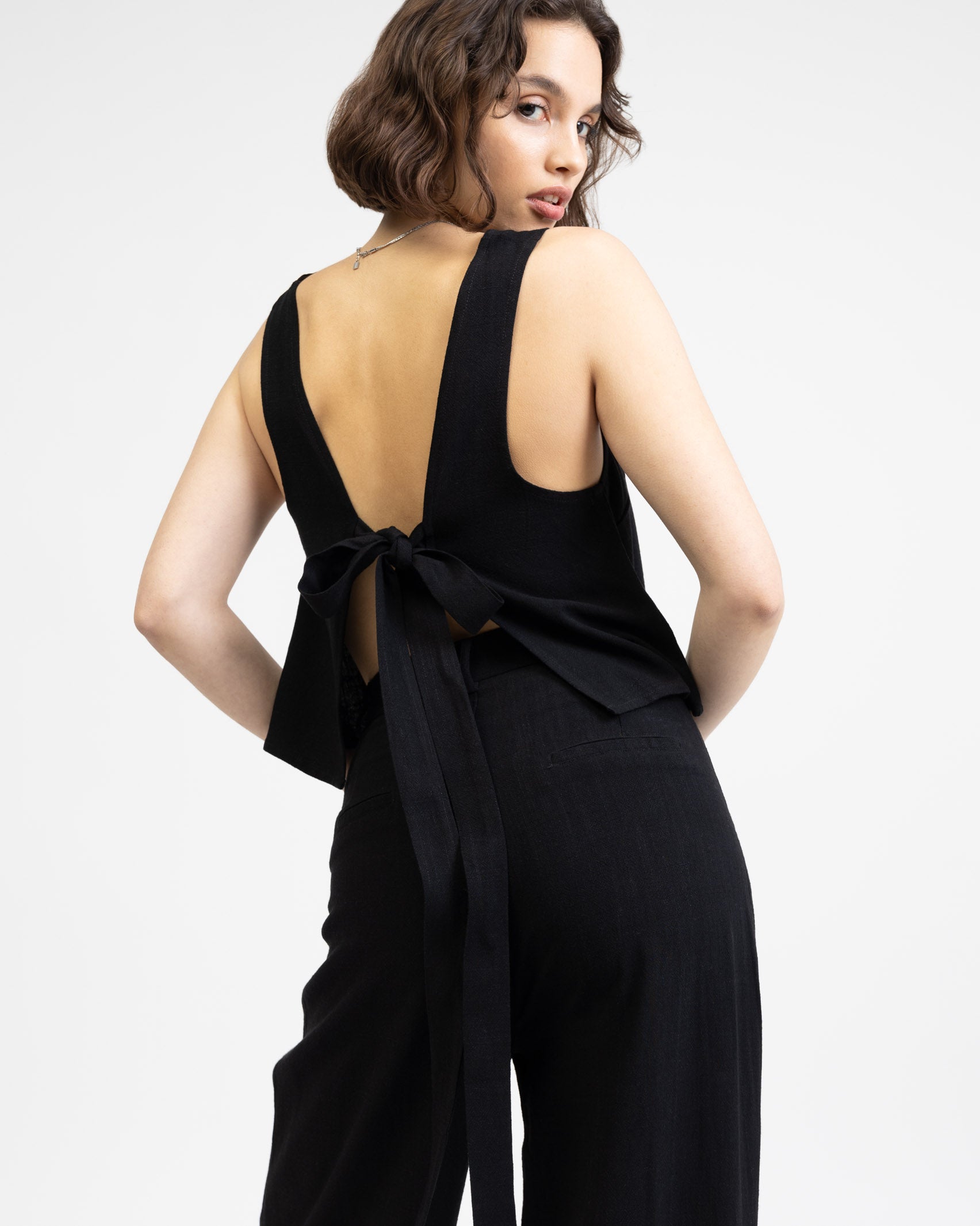 Luftiges Top aus Leinen-Mix