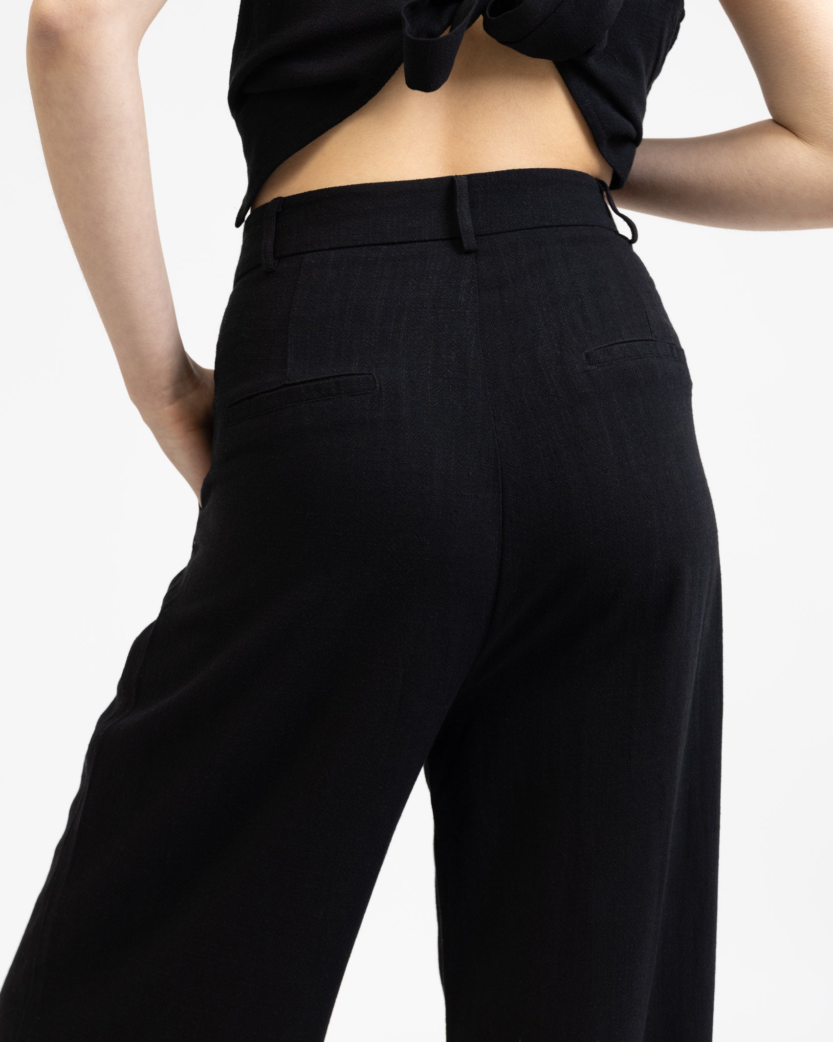 Anzughose aus Leinen-Mix