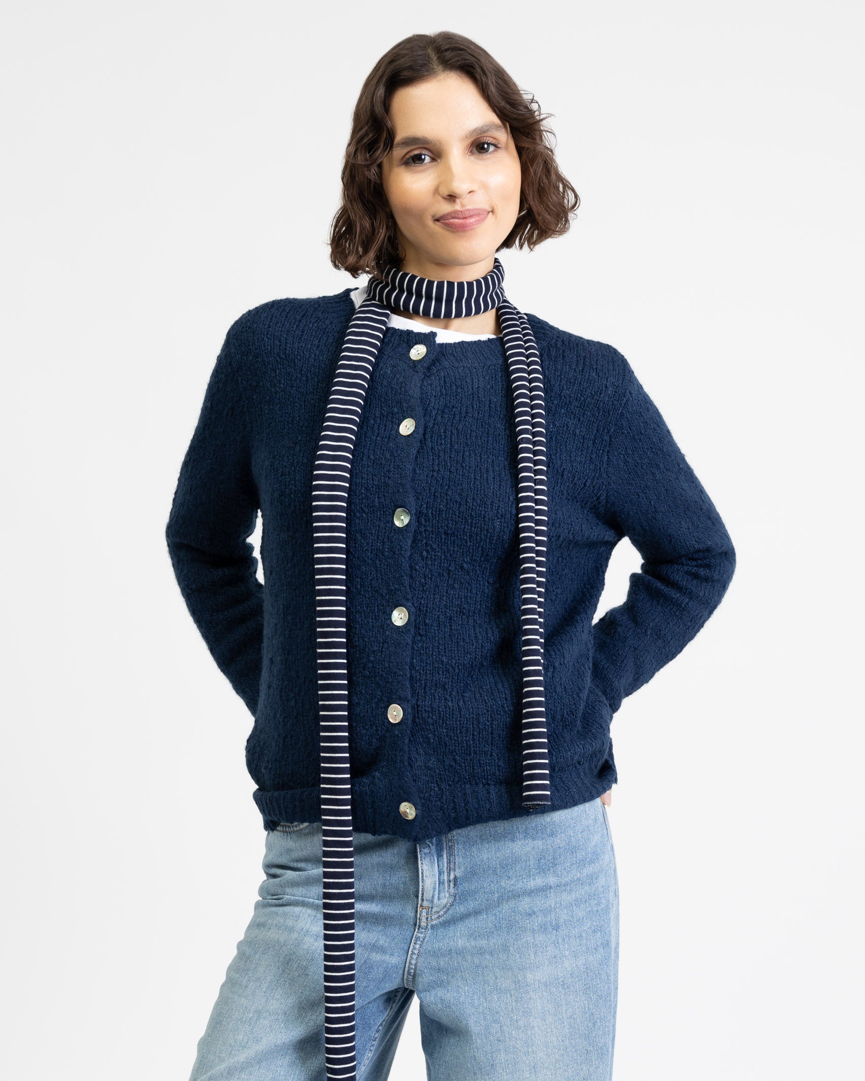 Weiche Strickjacke mit Wollanteil