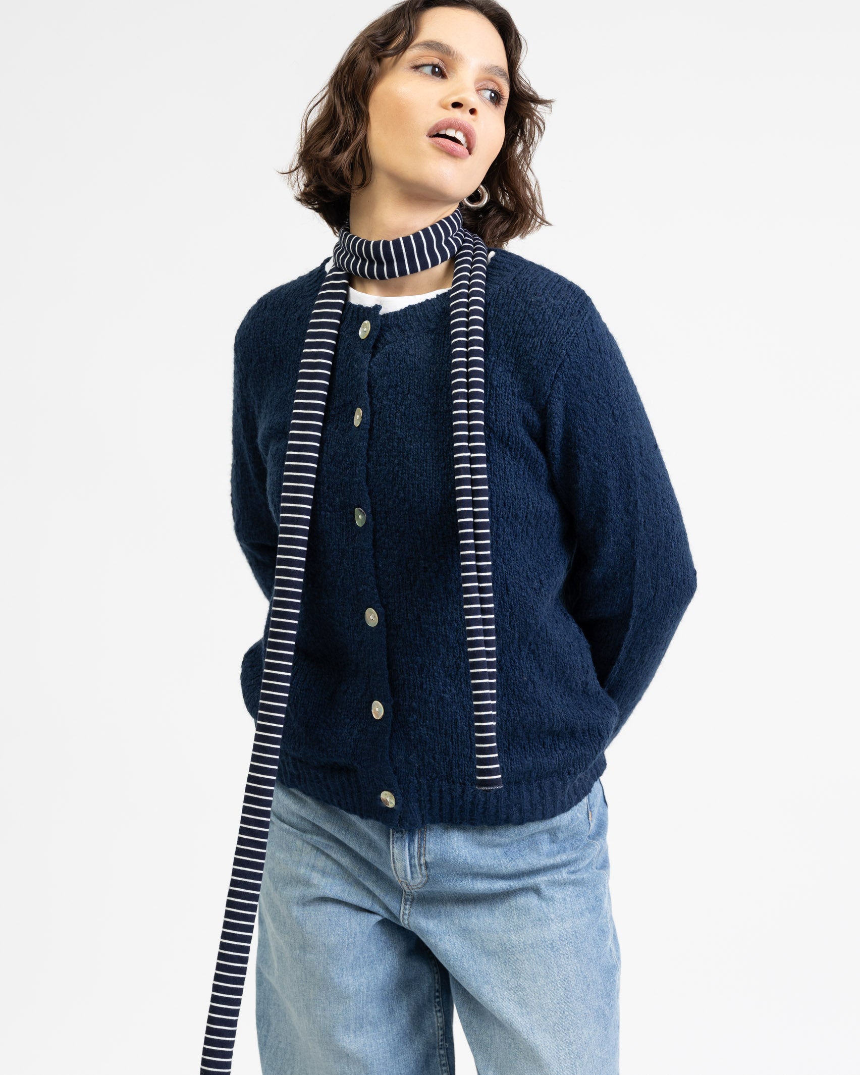 Weiche Strickjacke mit Wollanteil