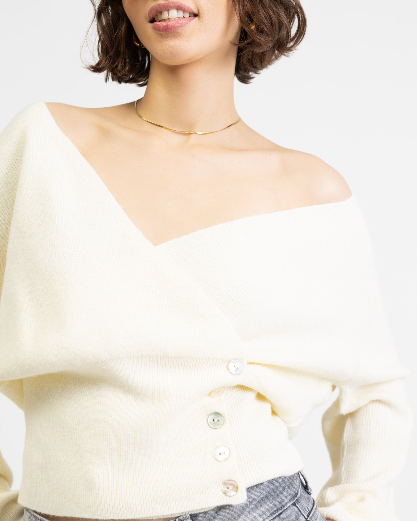 Weiche Wickelstrickjacke