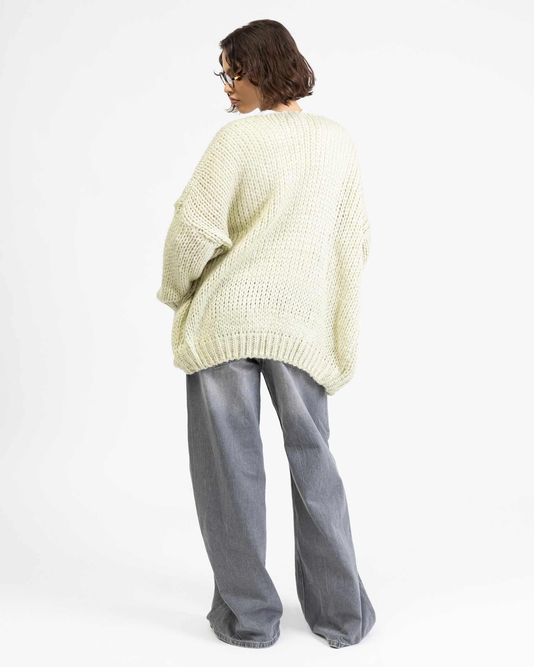 Oversized Wollstrickjacke