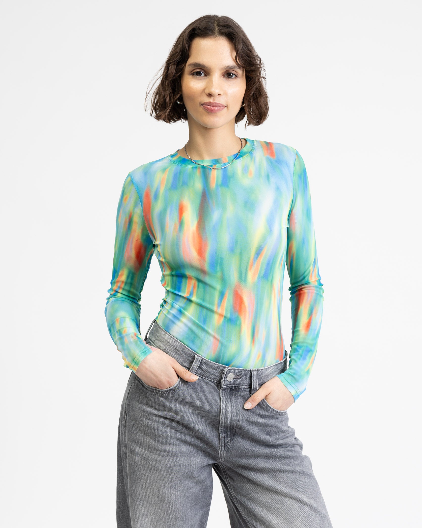 Body mit mehrfarbigem Print