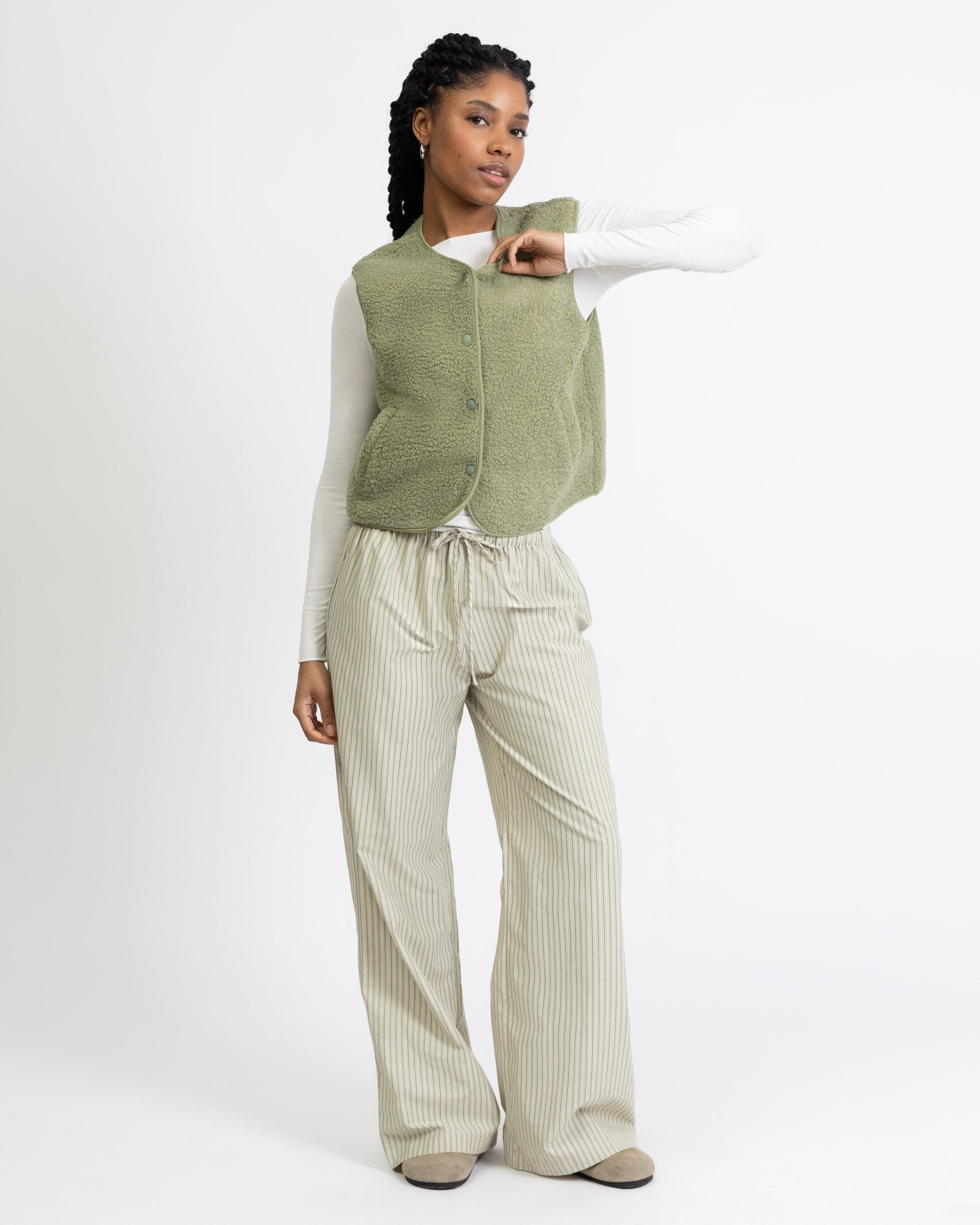 Gestreifte Hose mit Bindebändern