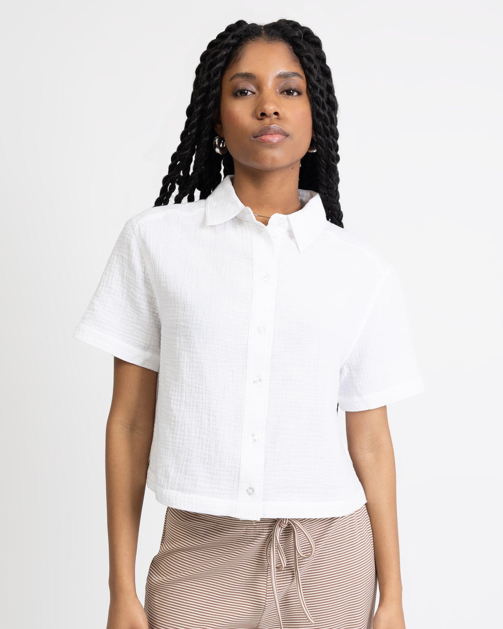 Crop Bluse aus Musselin