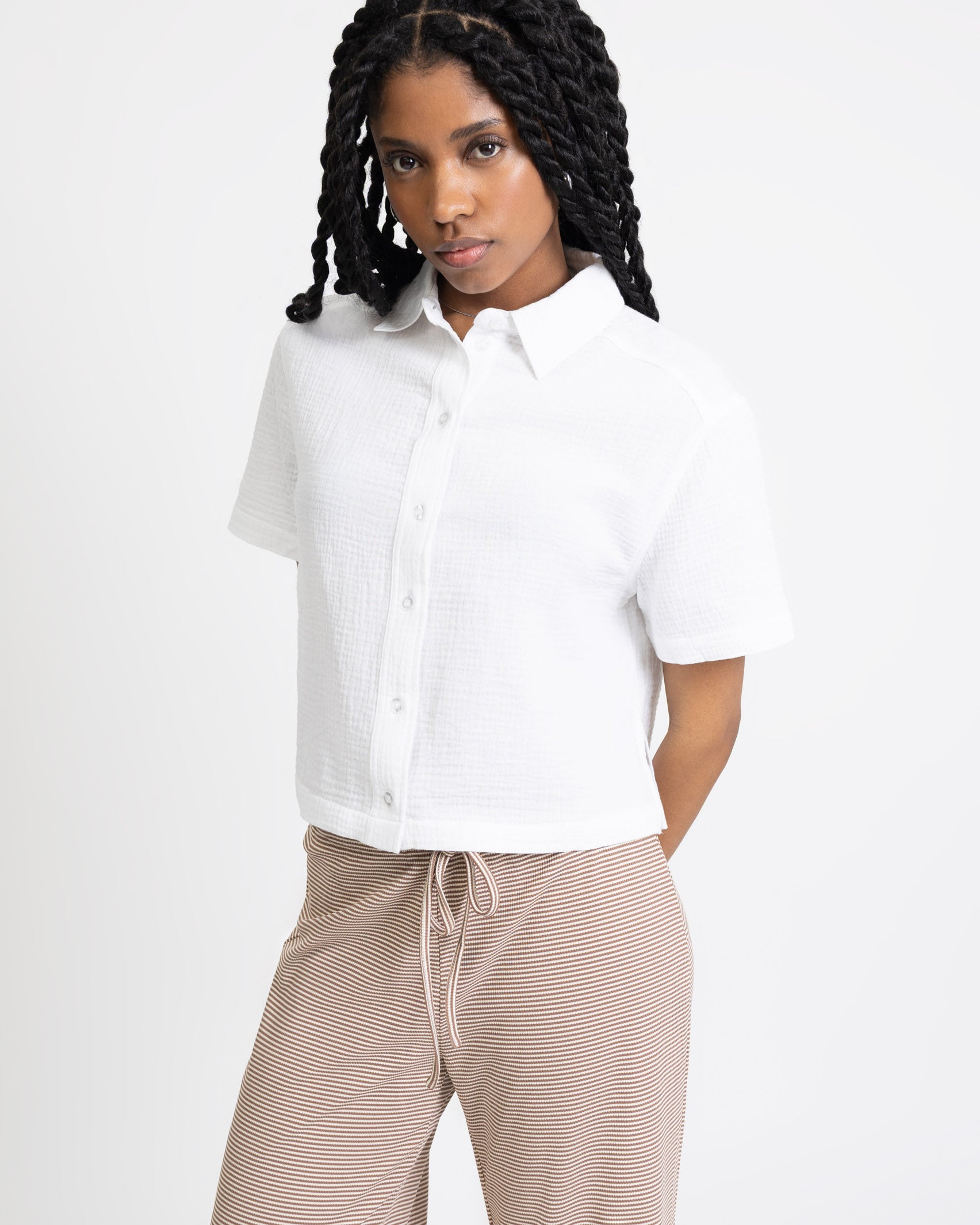 Crop Bluse aus Musselin