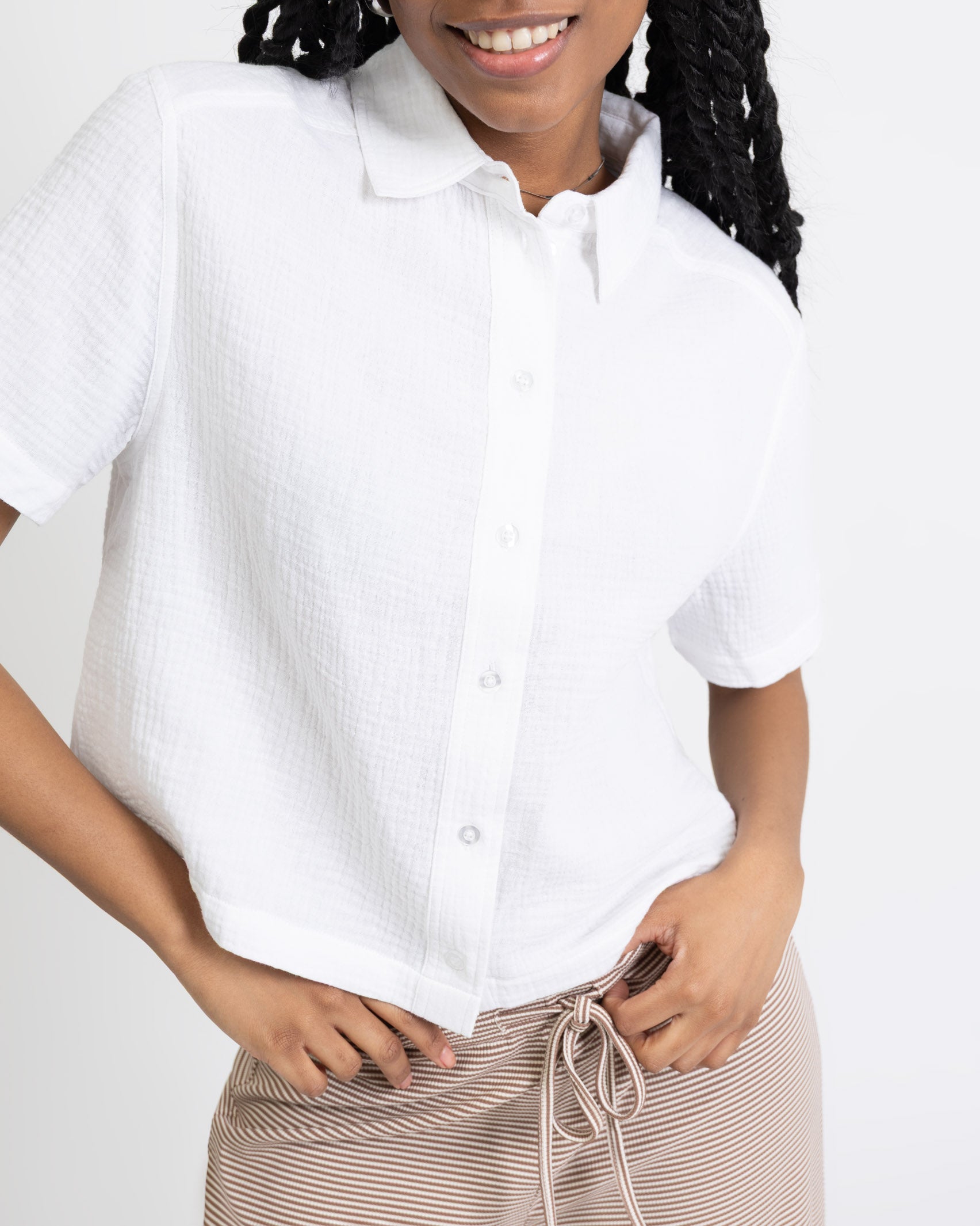 Crop Bluse aus Musselin