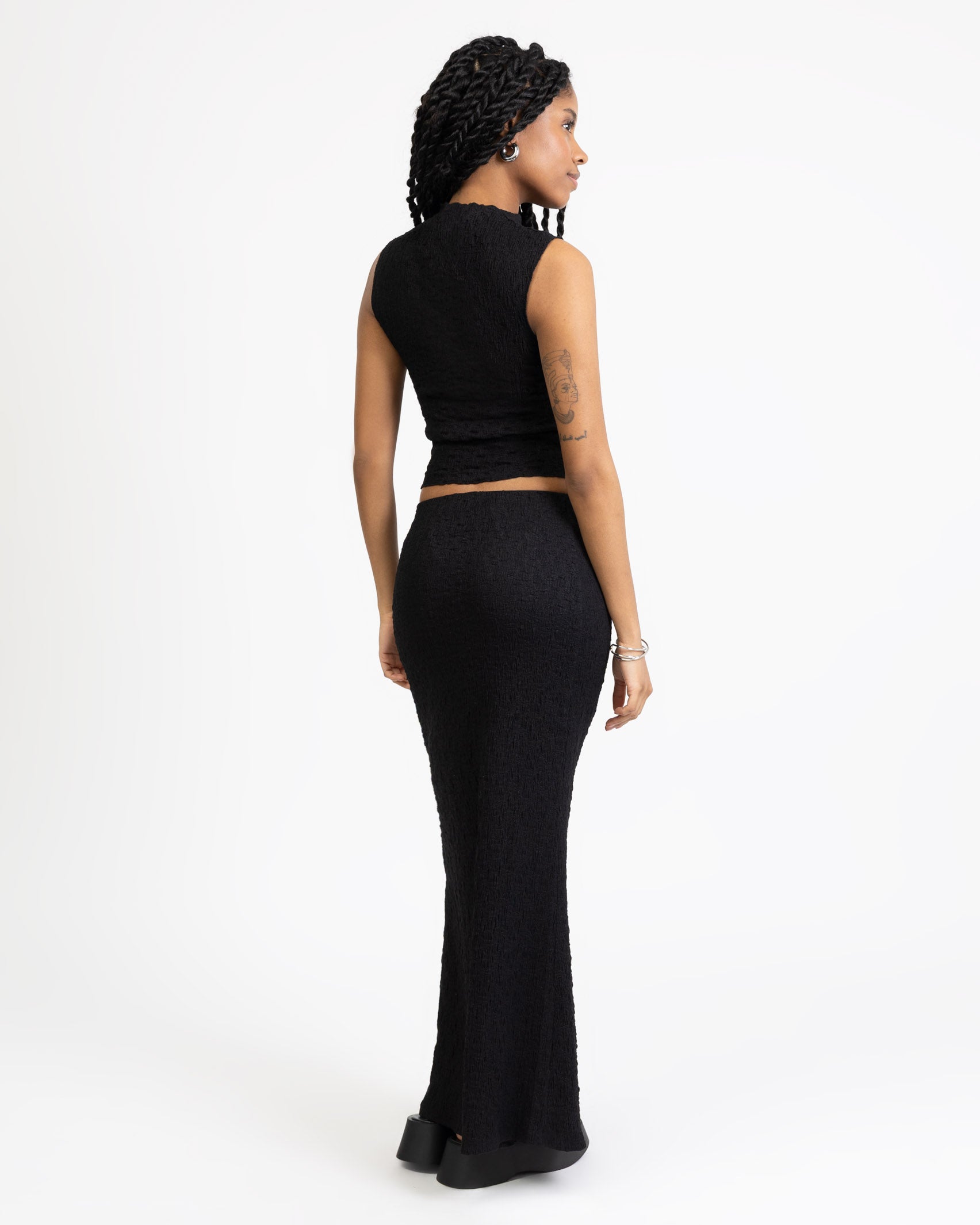 Maxirock aus gecrinkeltem Material