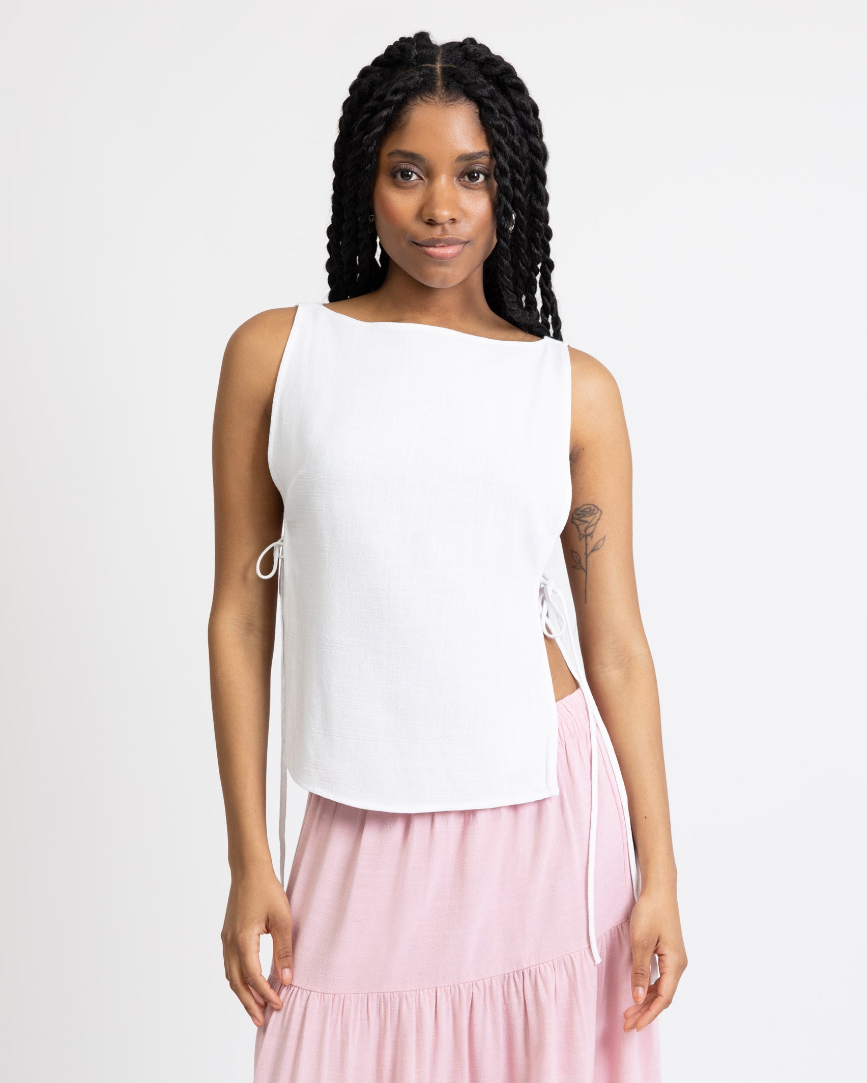 Top zum Binden aus Leinen-Mix