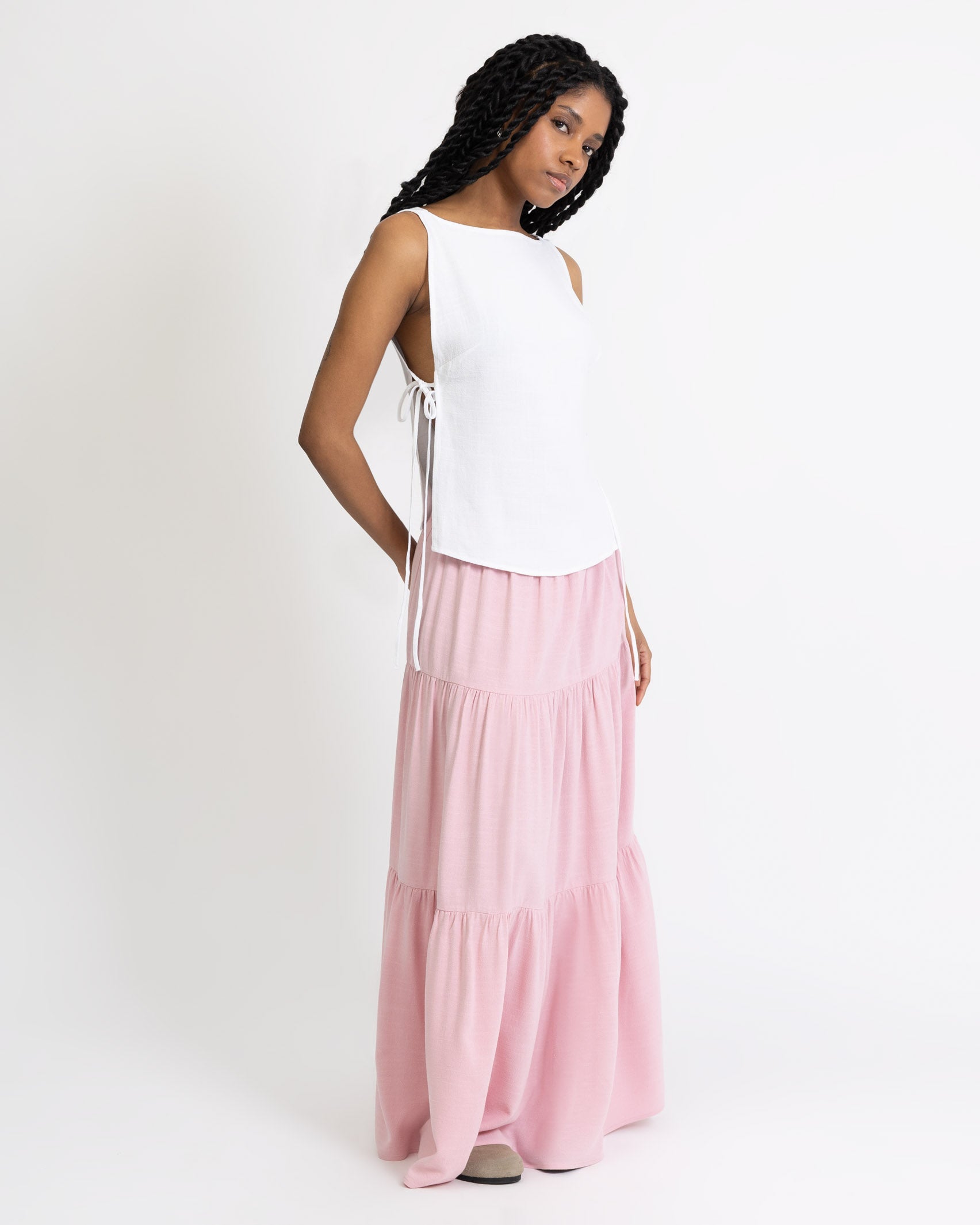 Top zum Binden aus Leinen-Mix