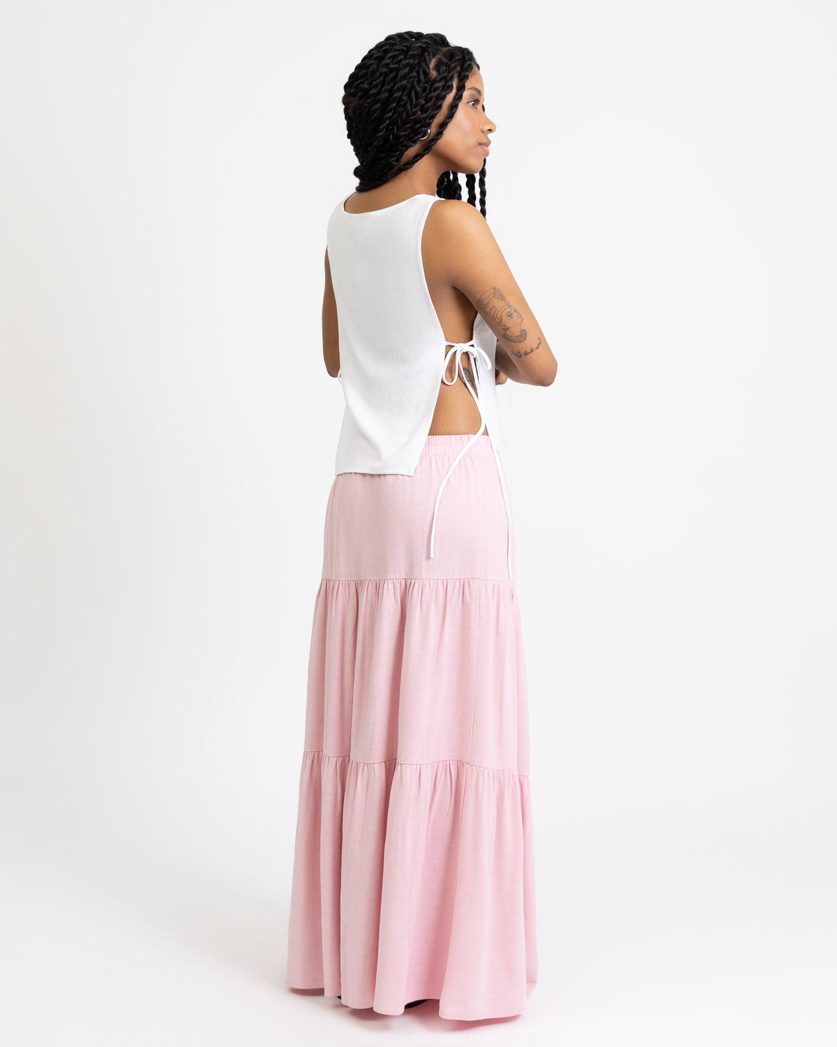 Top zum Binden aus Leinen-Mix