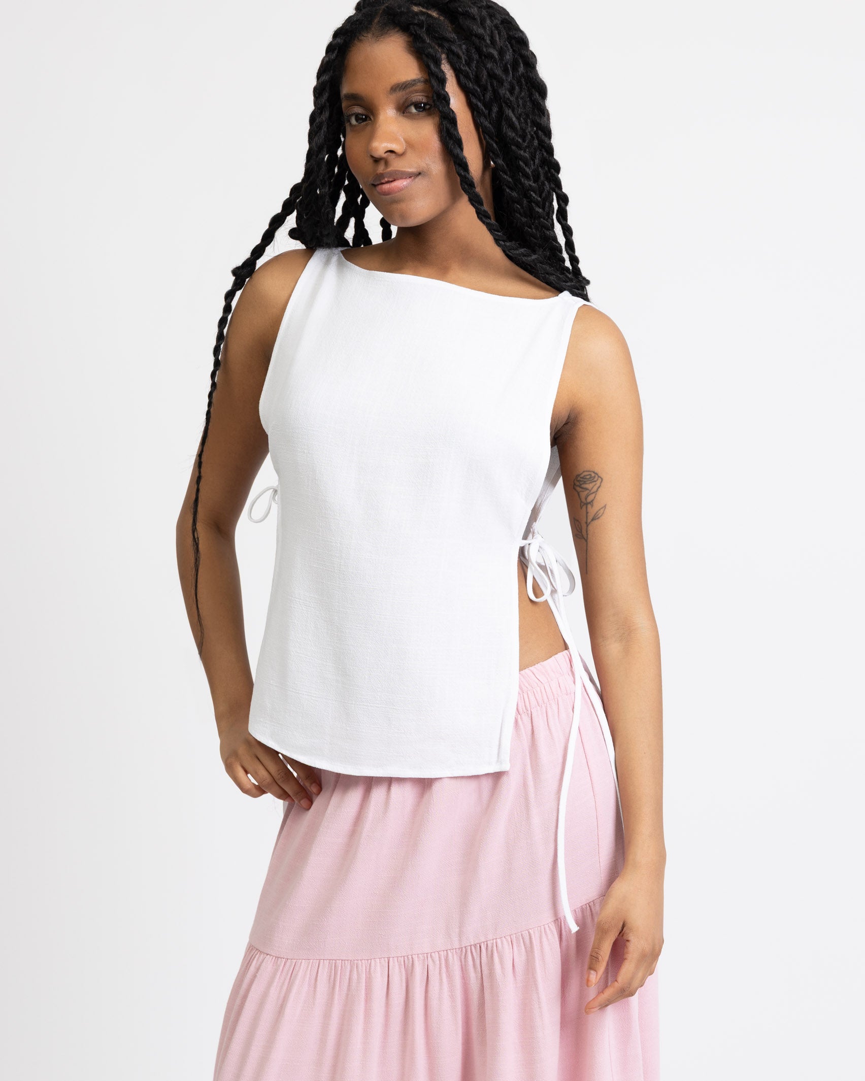 Top zum Binden aus Leinen-Mix