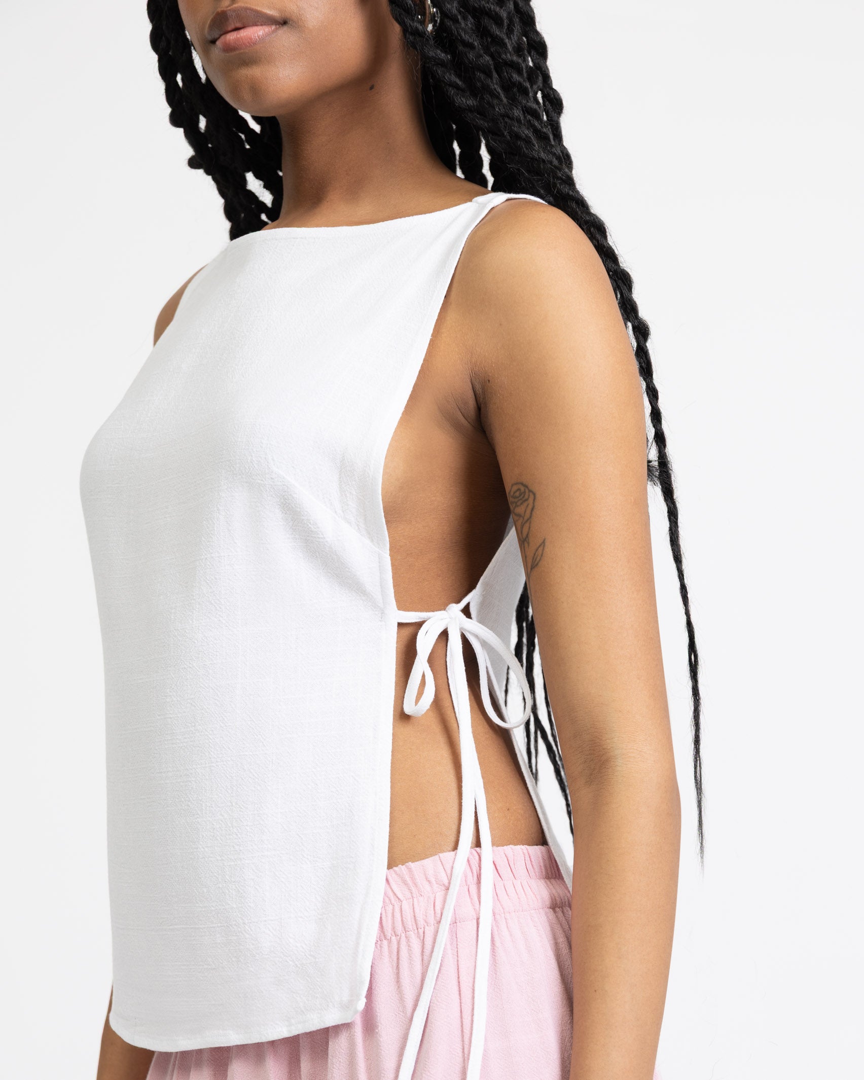 Top zum Binden aus Leinen-Mix