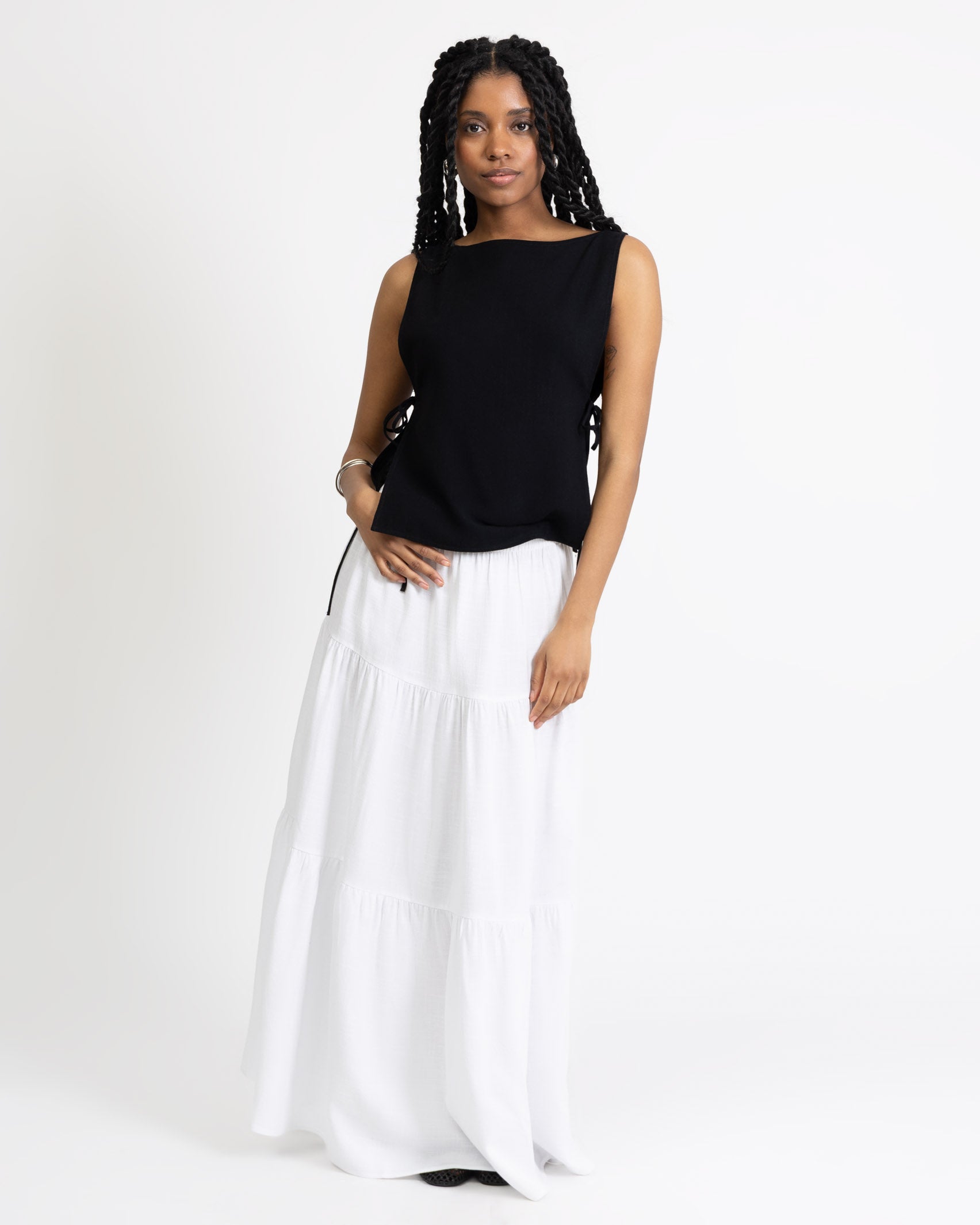 Top zum Binden aus Leinen-Mix