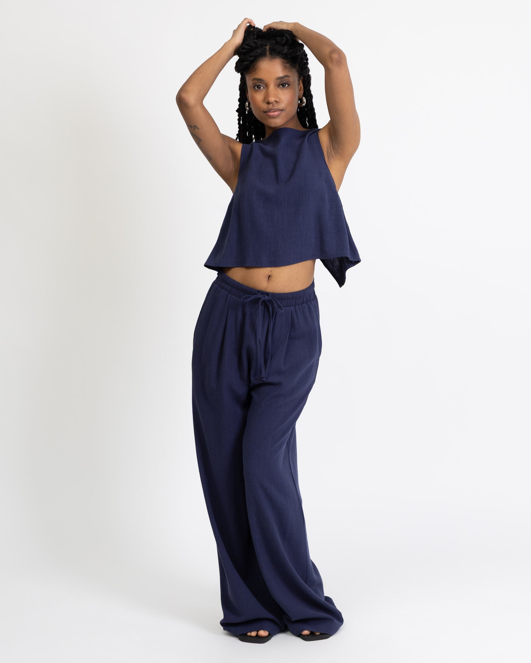 Luftiges Top aus Leinen-Mix