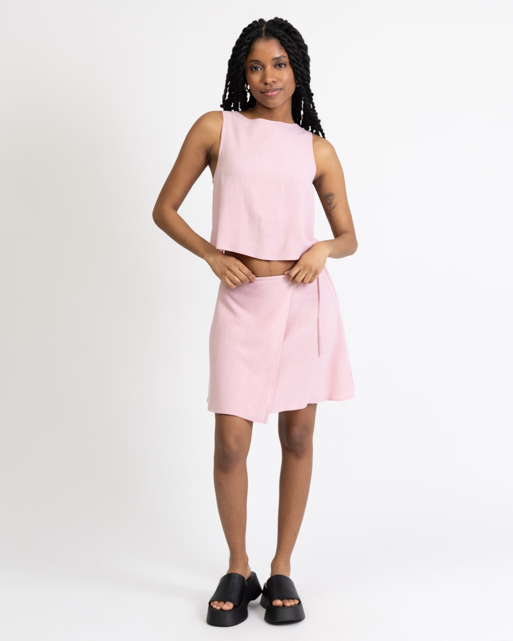 Luftiges Top aus Leinen-Mix