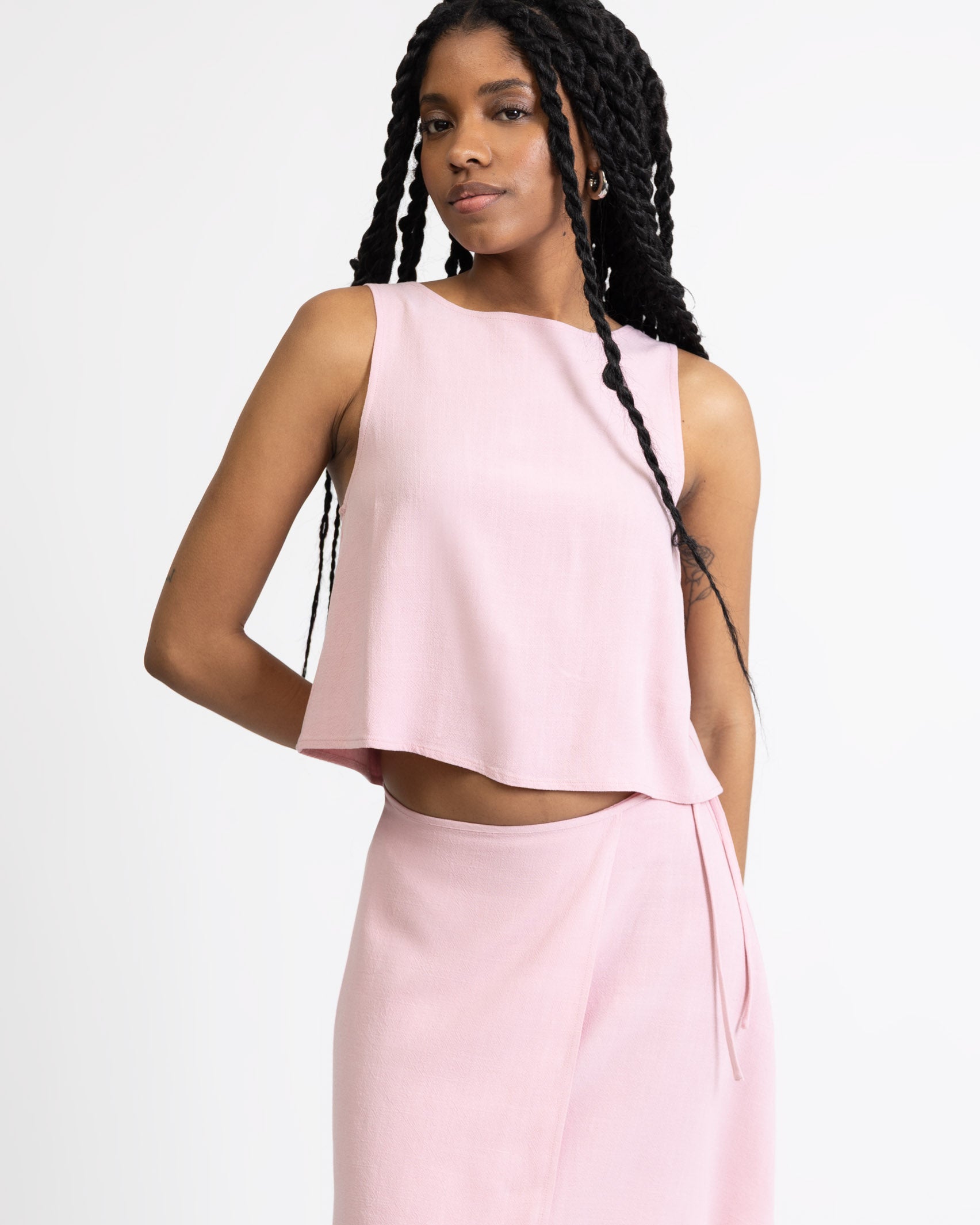 Luftiges Top aus Leinen-Mix