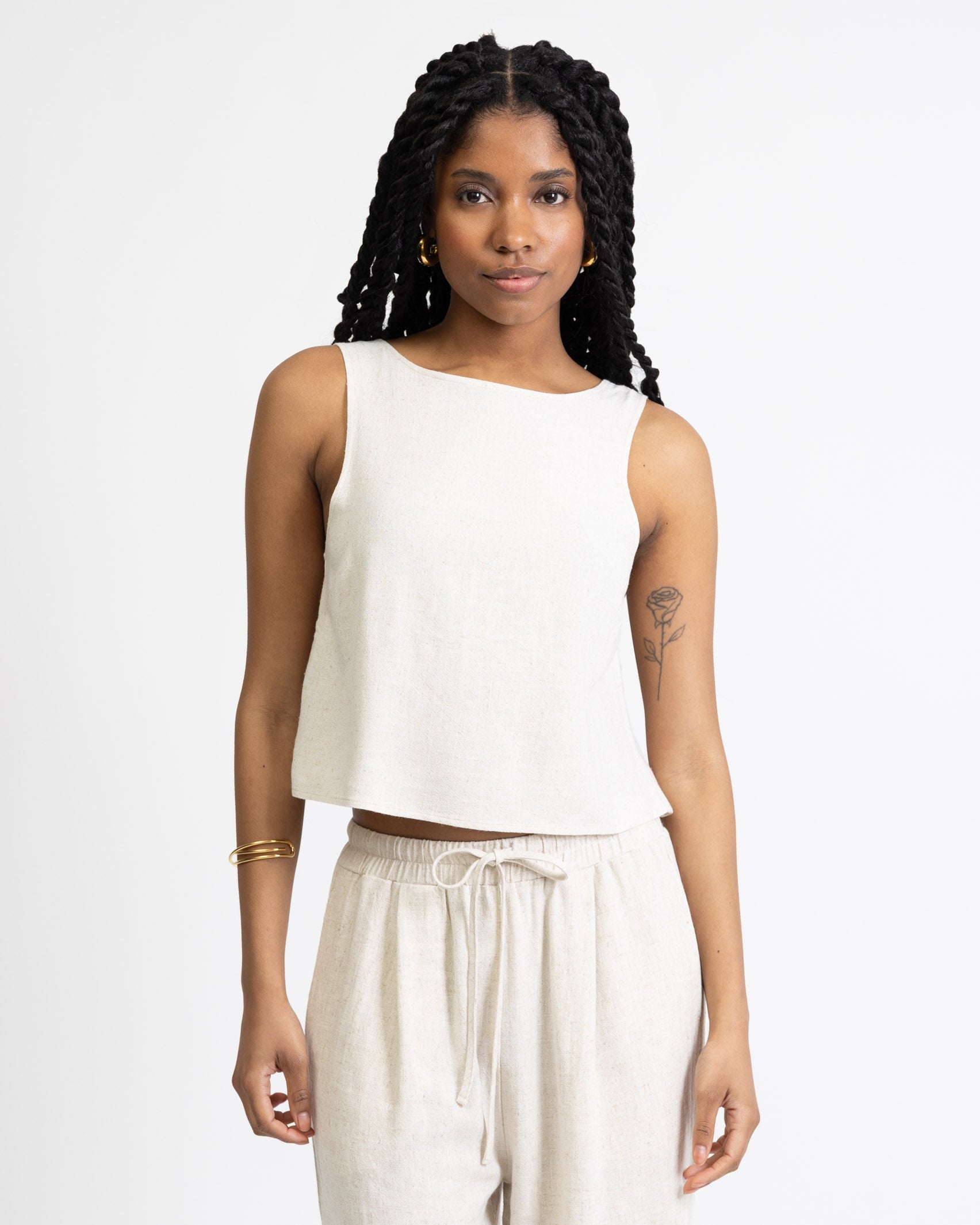 Luftiges Top aus Leinen-Mix