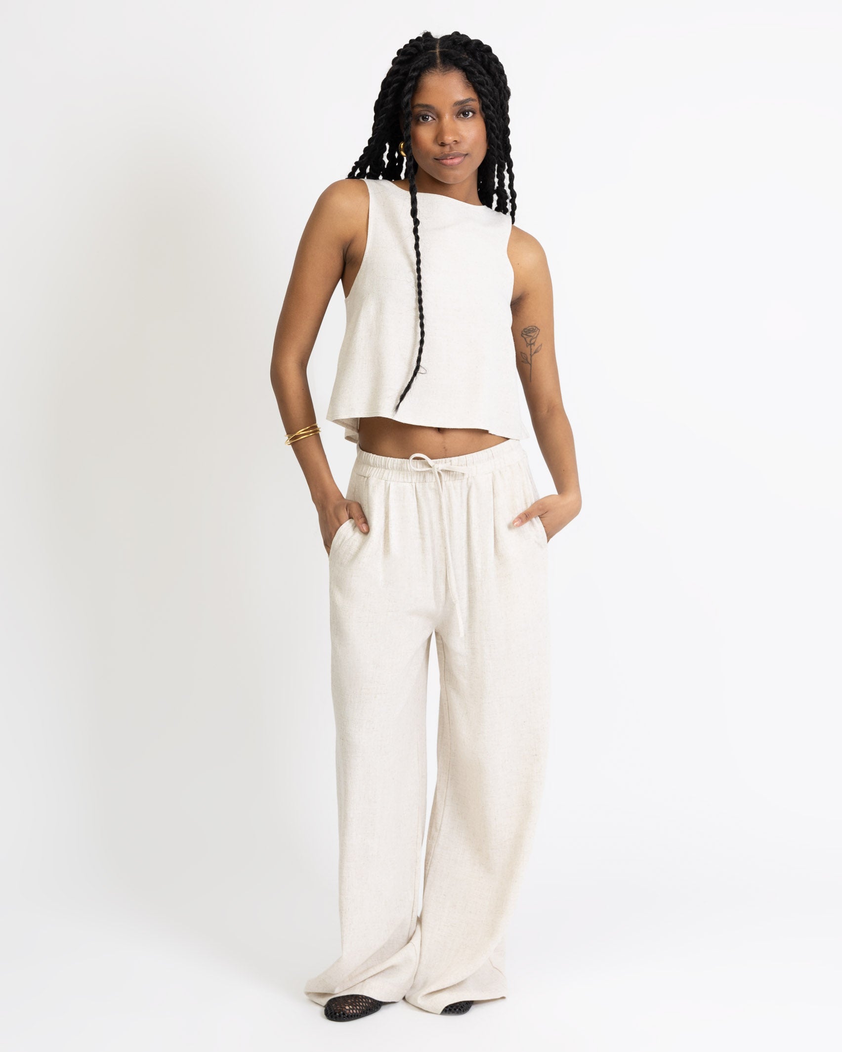 Luftiges Top aus Leinen-Mix