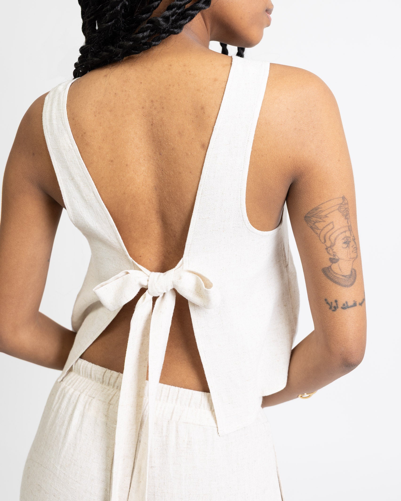 Luftiges Top aus Leinen-Mix