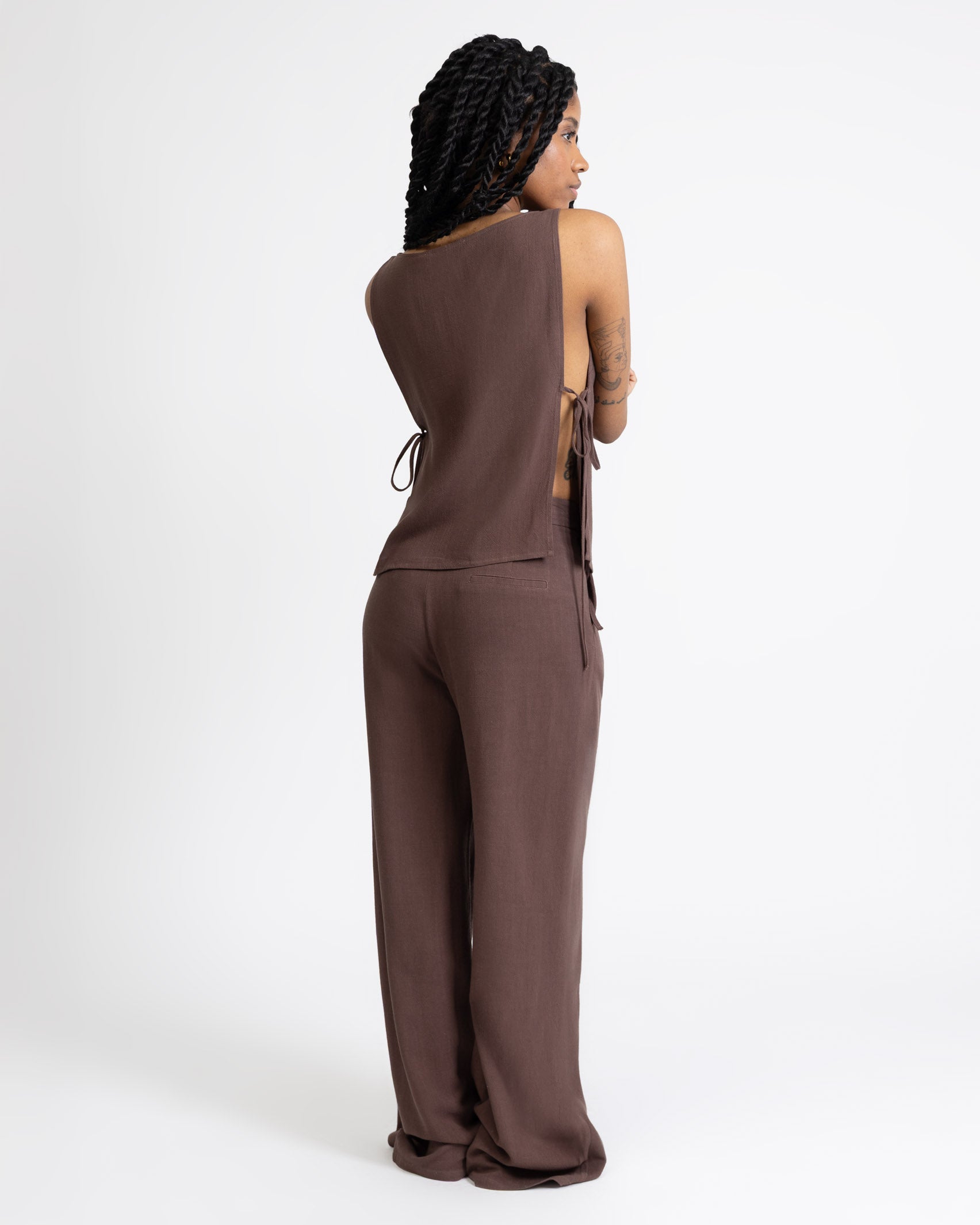 Top zum Binden aus Leinen-Mix