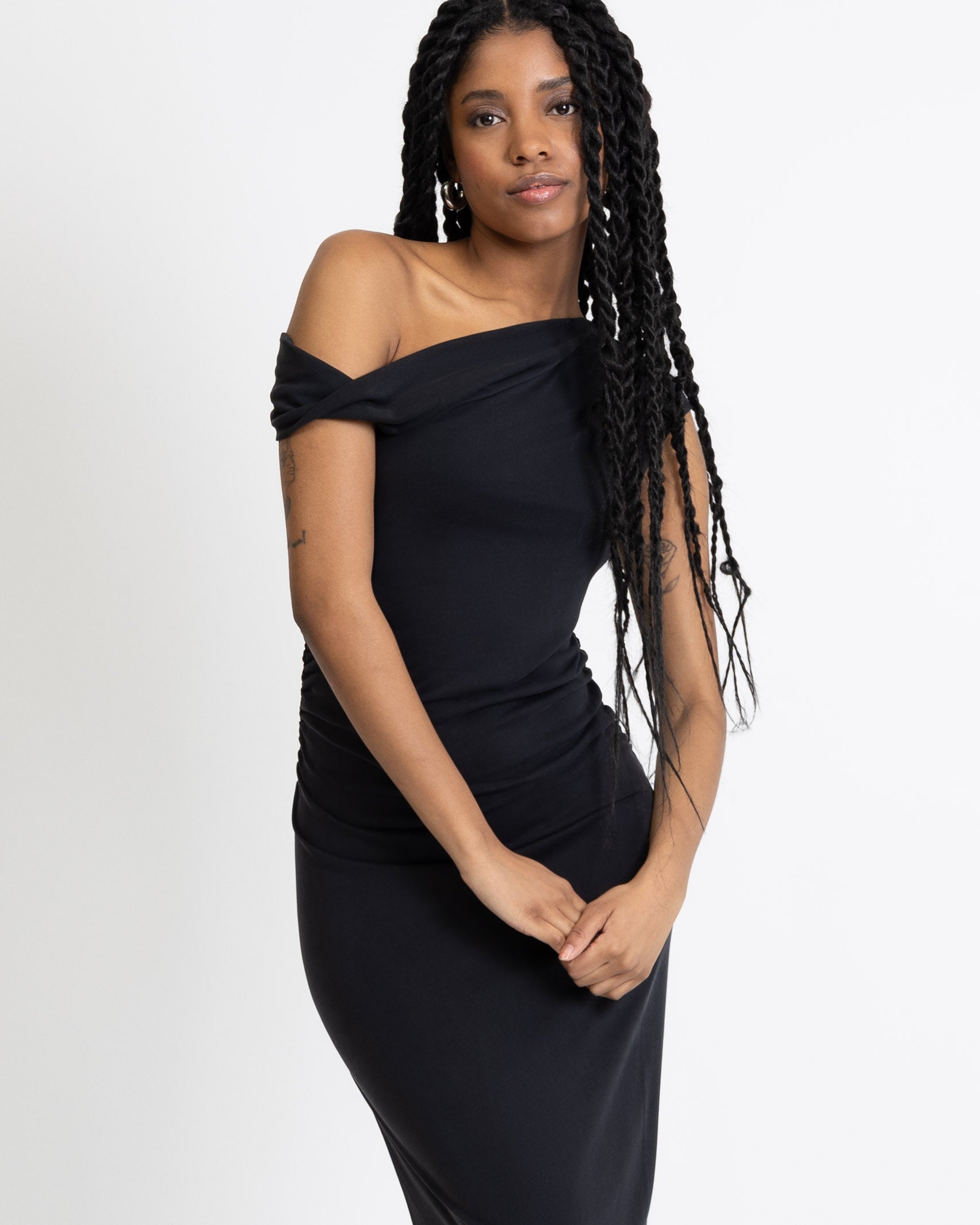 Weiches asymmetrisches Maxikleid