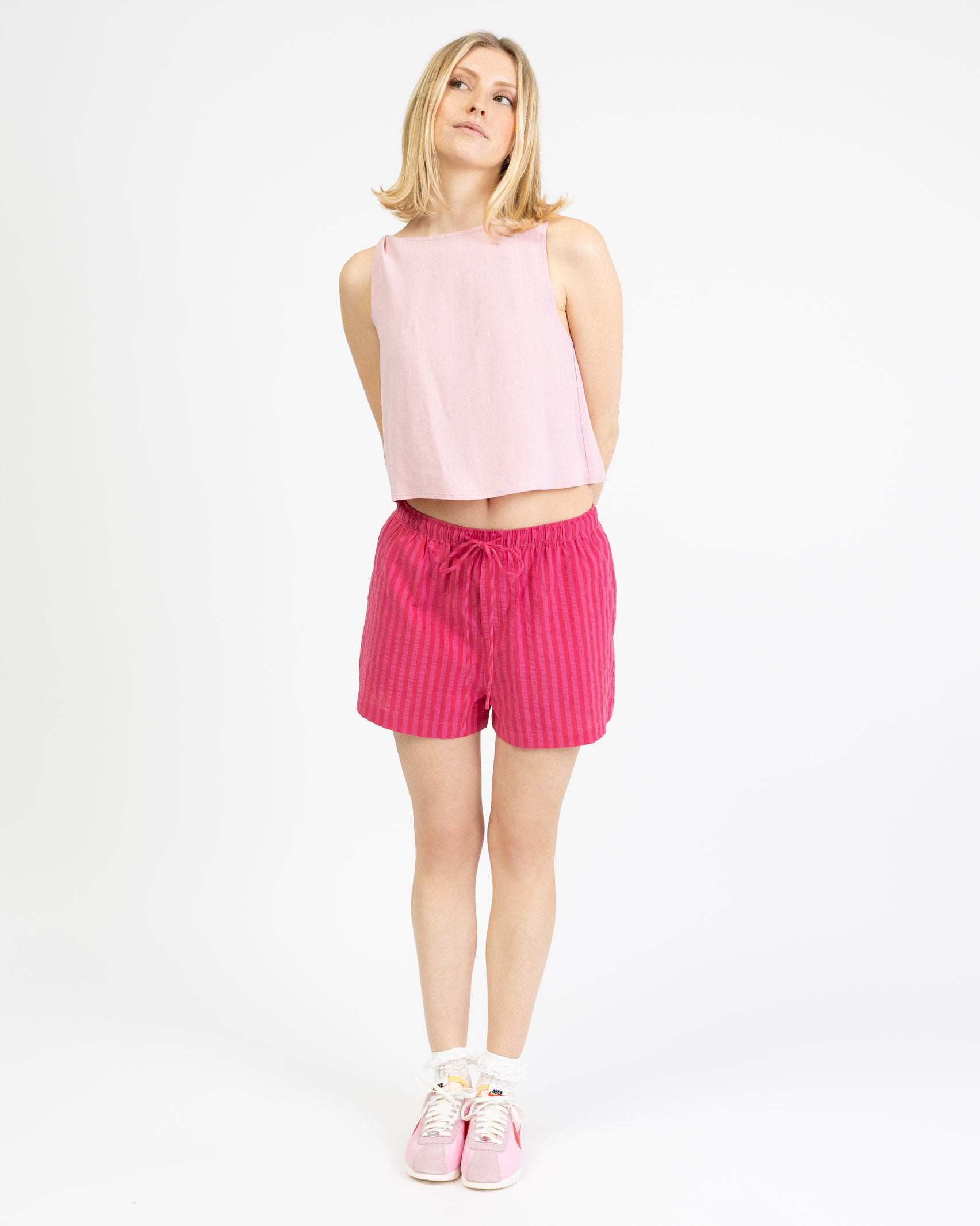 Farbenfrohe gestreifte Shorts