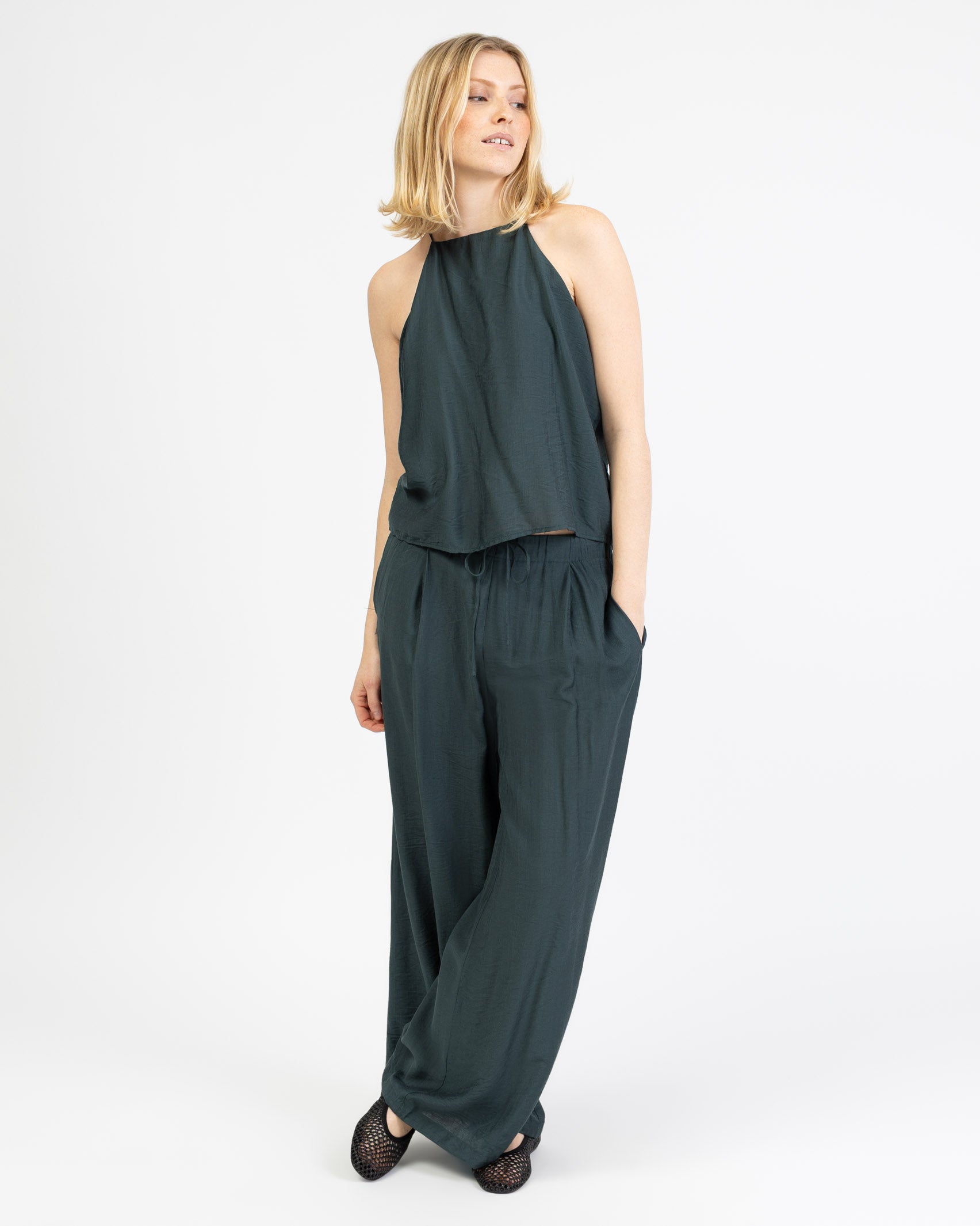 Lockeres, einfarbiges Top