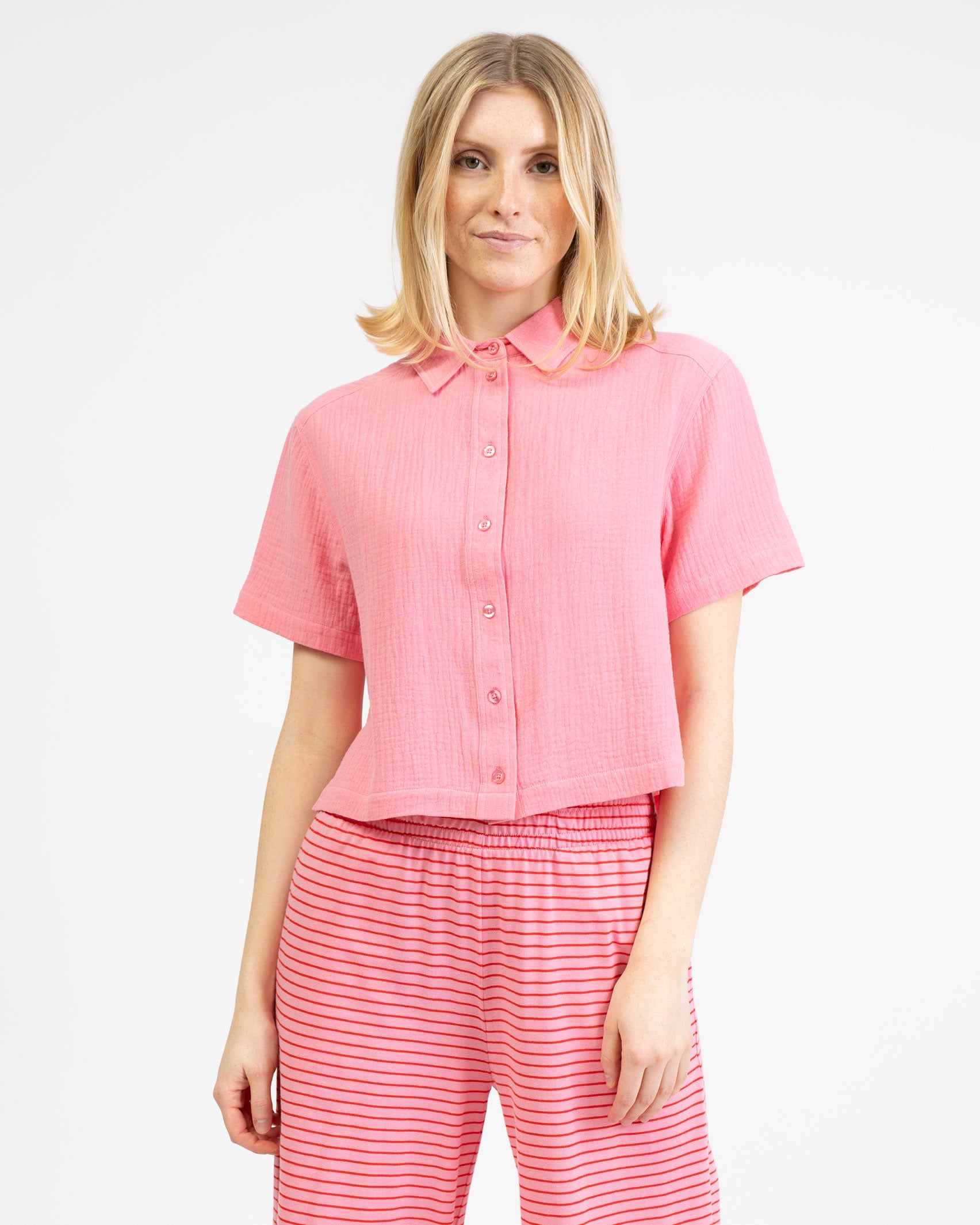Crop Bluse aus Musselin