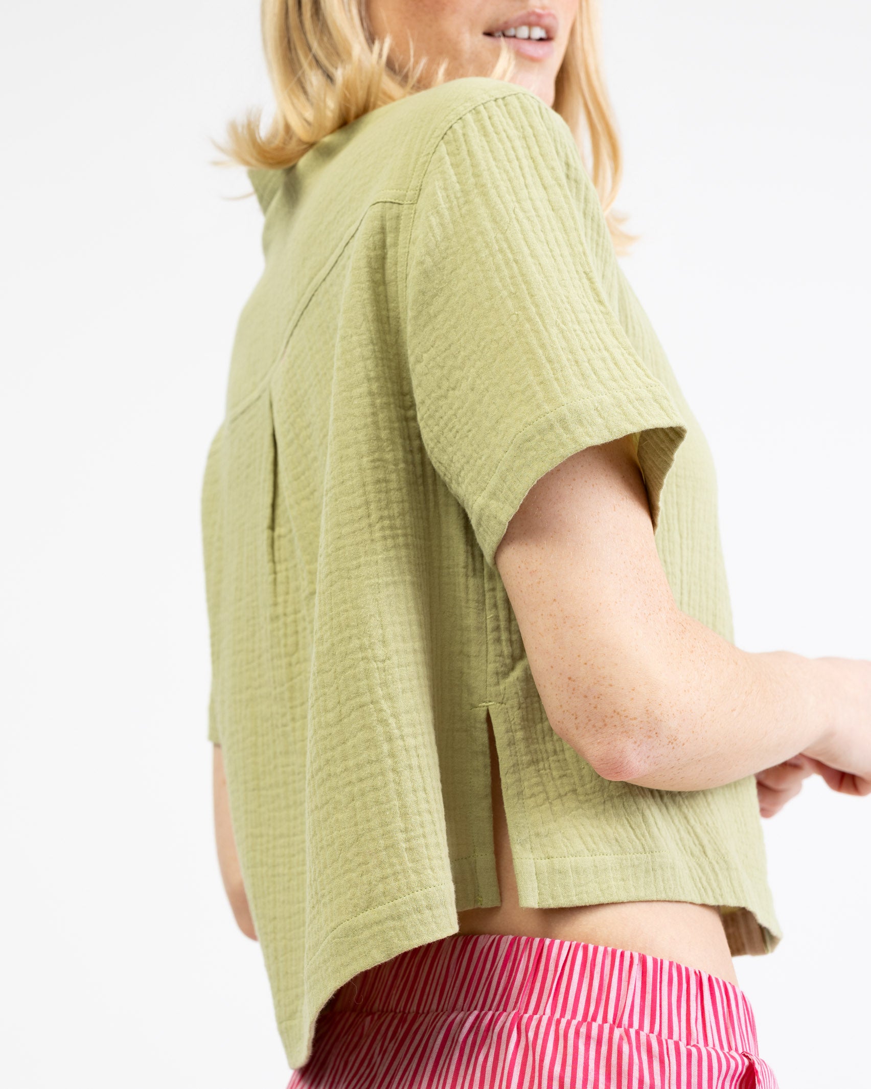 Crop Bluse aus Musselin