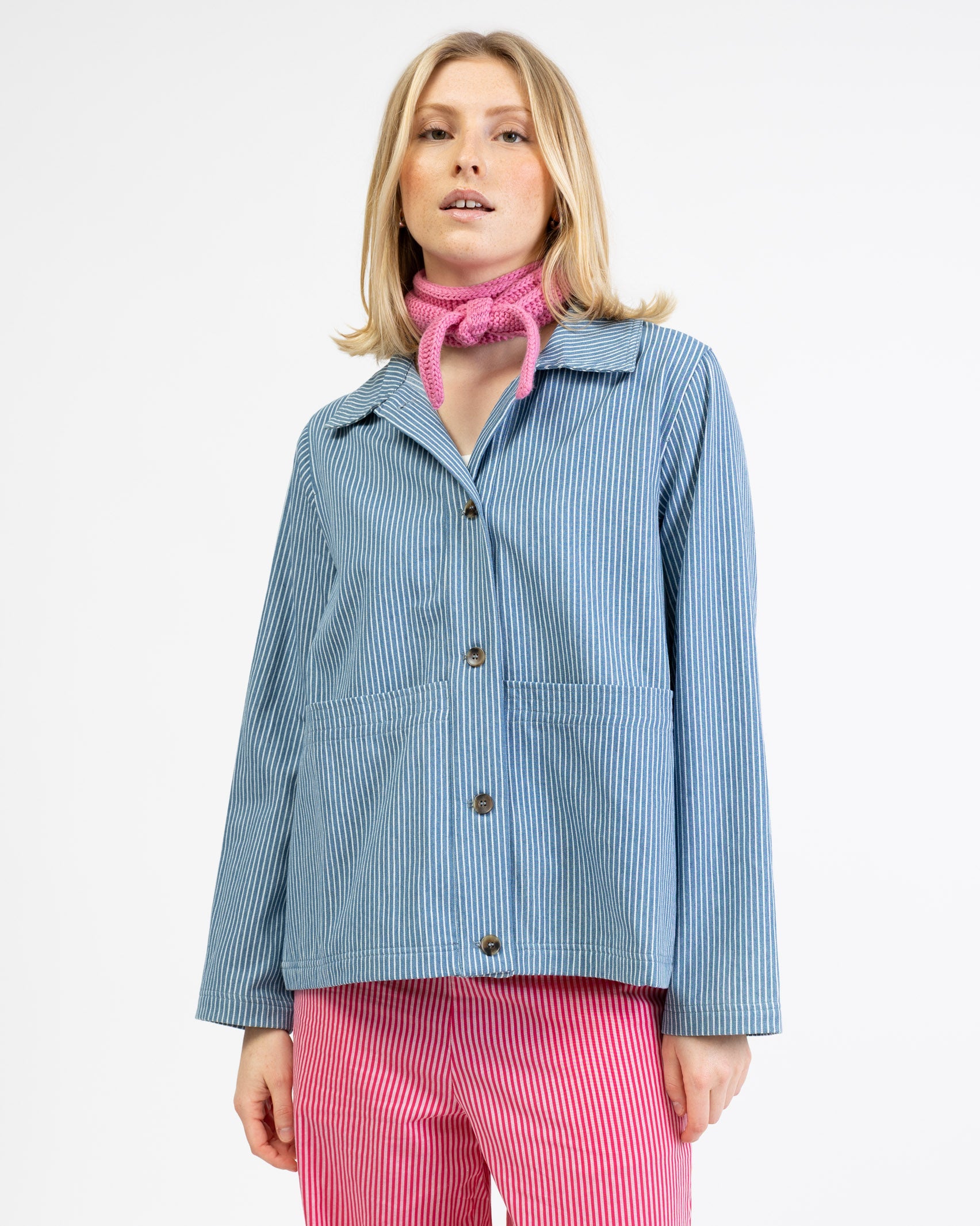 Gestreifte Hemdjacke