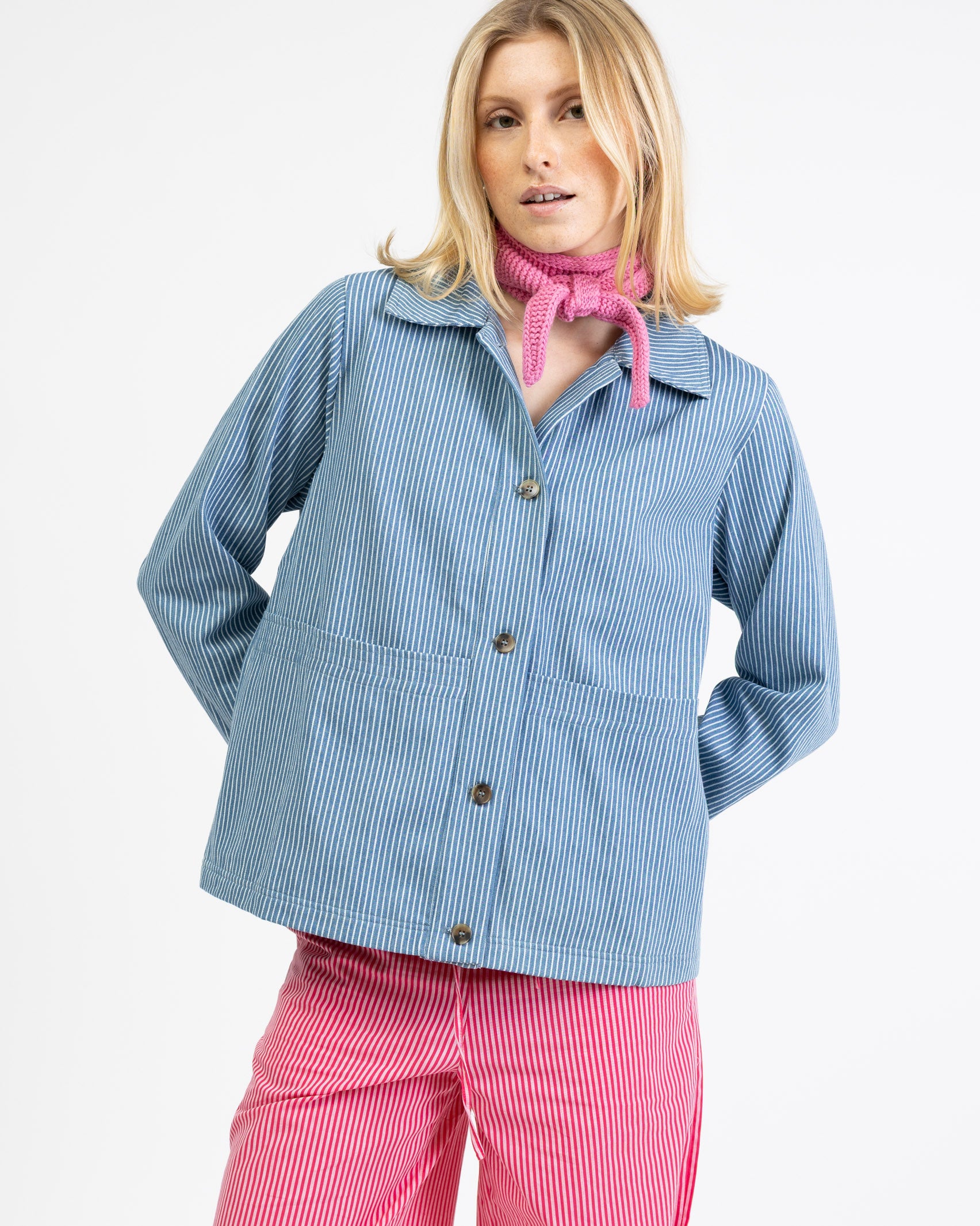 Gestreifte Hemdjacke