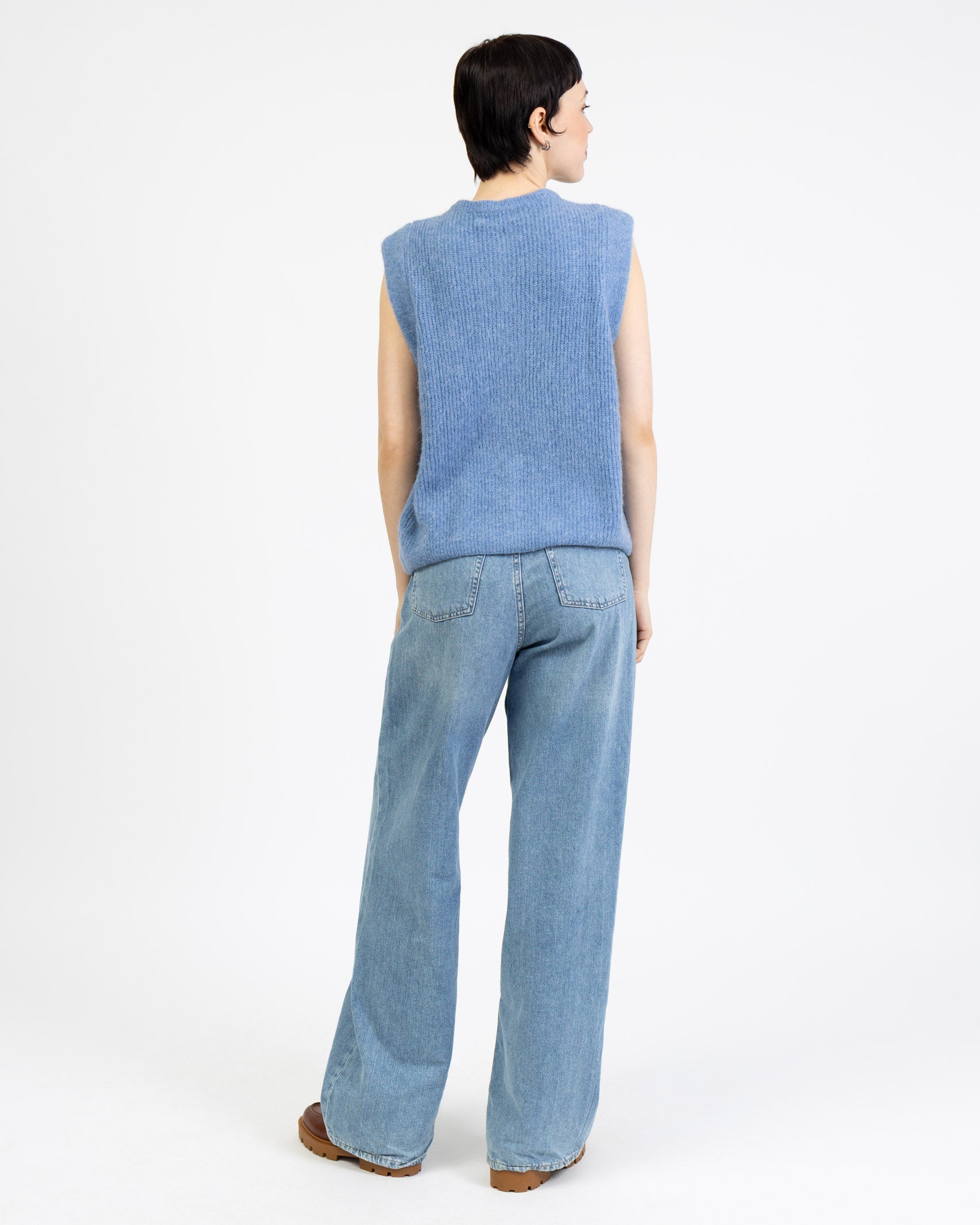 Einfarbiger Strickpullunder