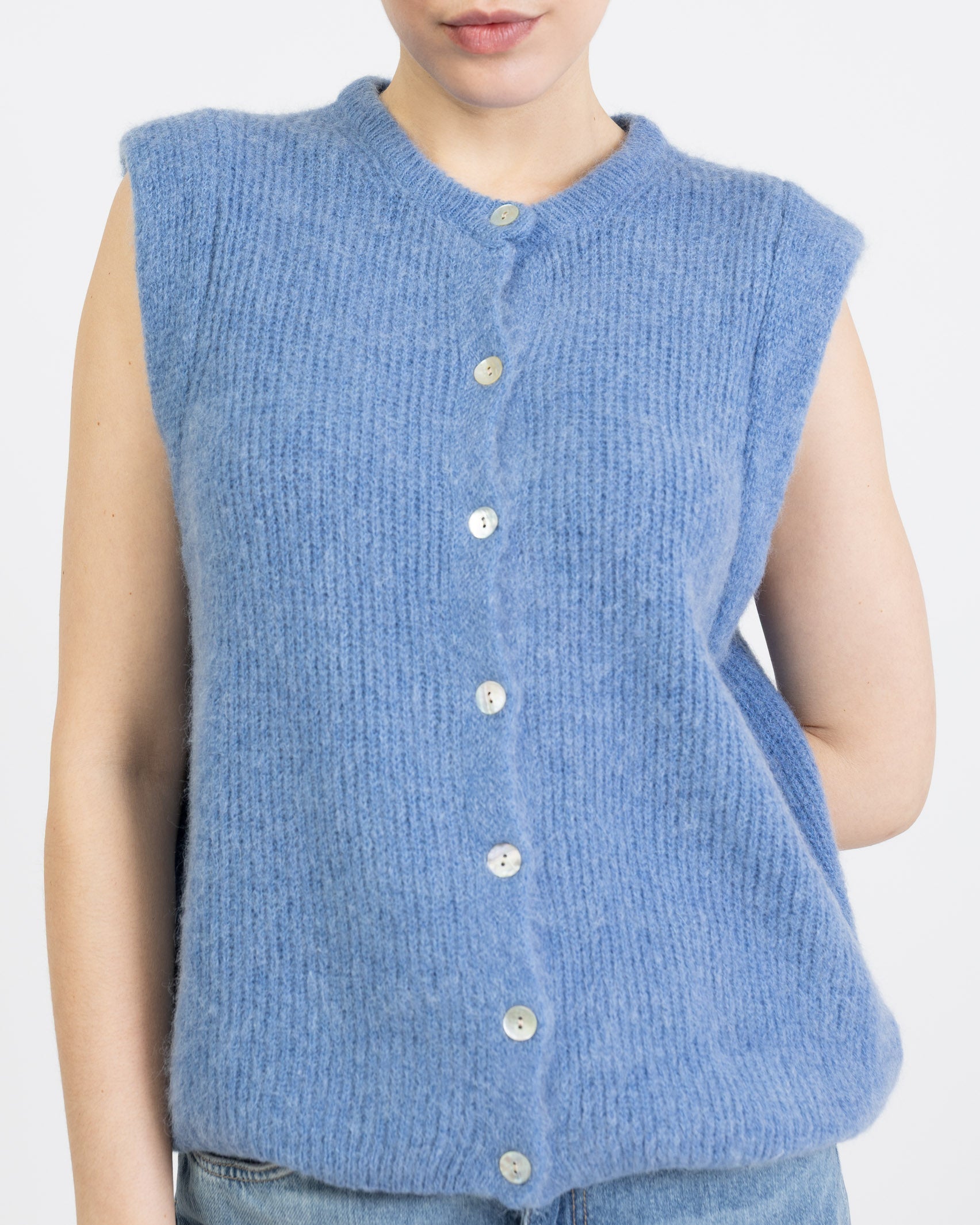 Einfarbiger Strickpullunder