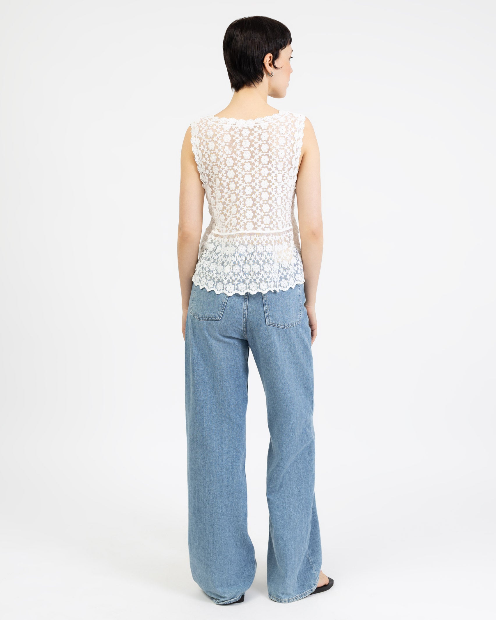 Kurzarmbluse aus Spitze