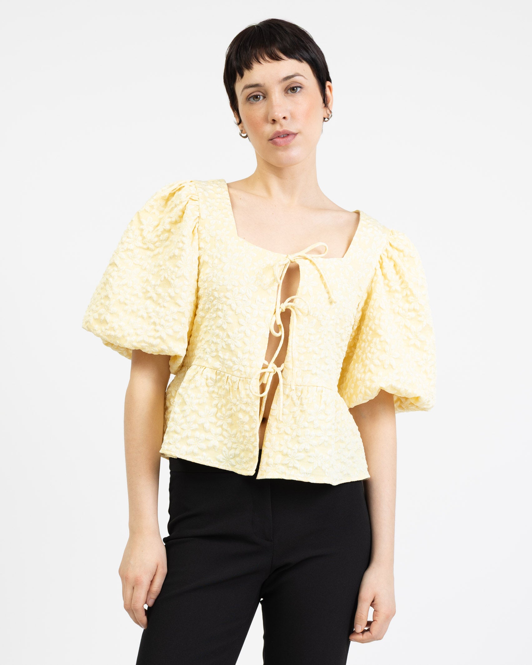 Voluminöse Kurzarmbluse