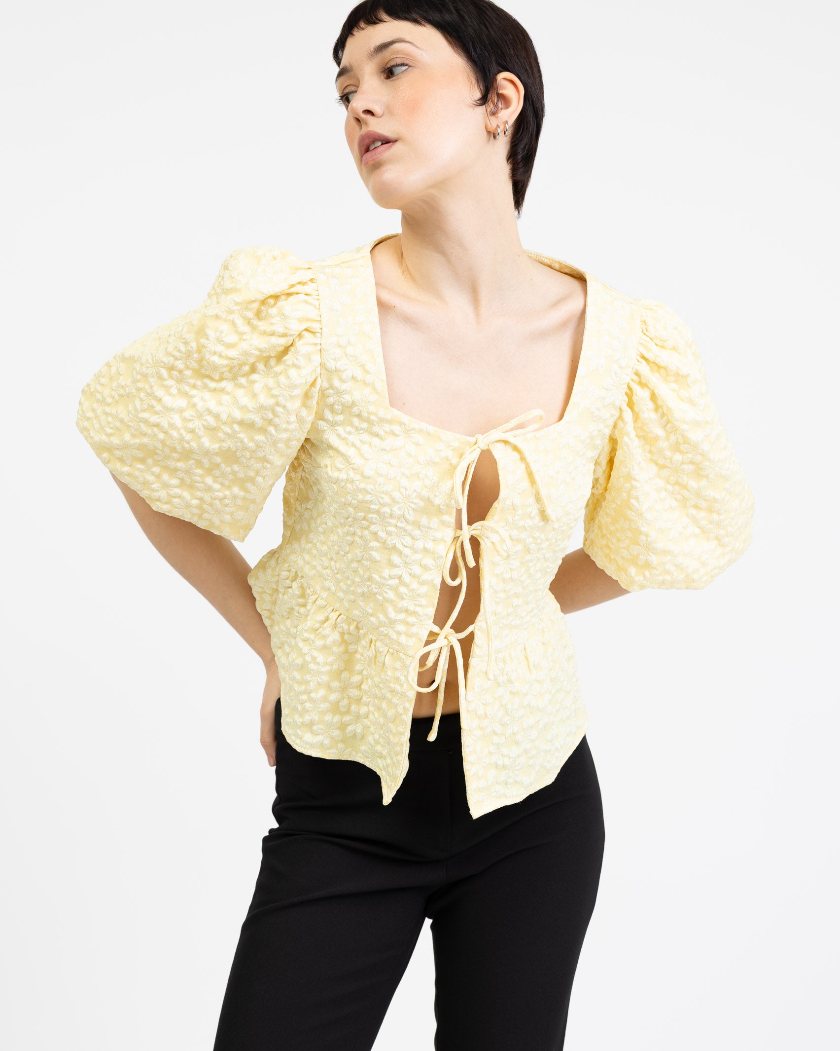 Voluminöse Kurzarmbluse