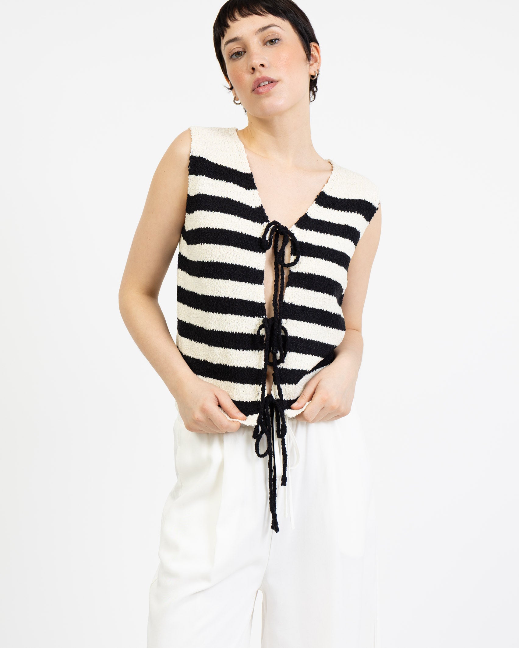 Sommerliches Stricktop zum Binden